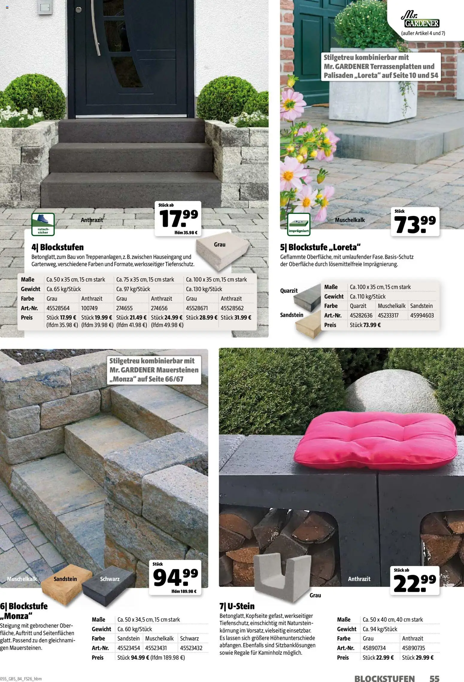 Hagebau Gartenbaustoffsortiment – gültig ab 02.03.2026 | Seite: 55 | Produkte: Gewicht