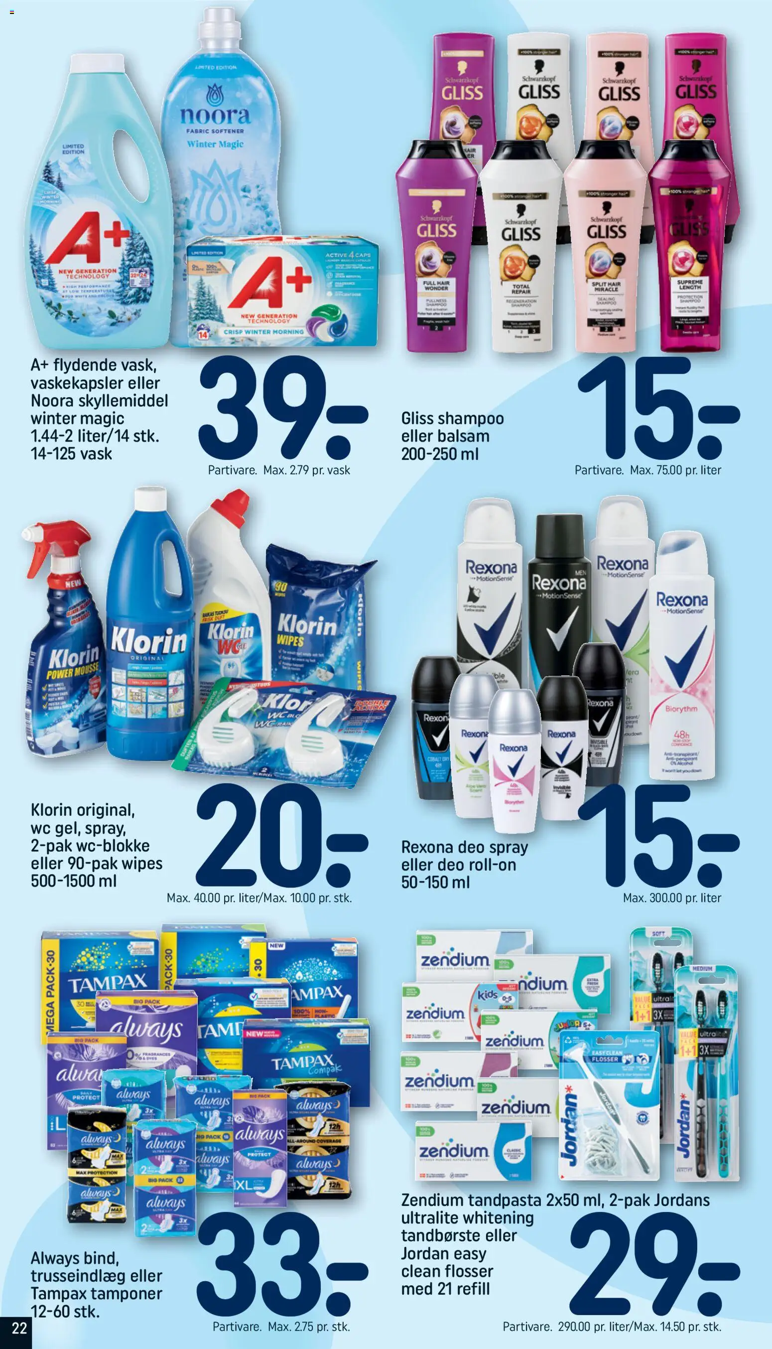 Rema 1000 tilbudsavis – gyldig fra 16.11.2025 | Side: 22 | Produkter: Shampoo, Balsam, Tandbørste, Skyllemiddel
