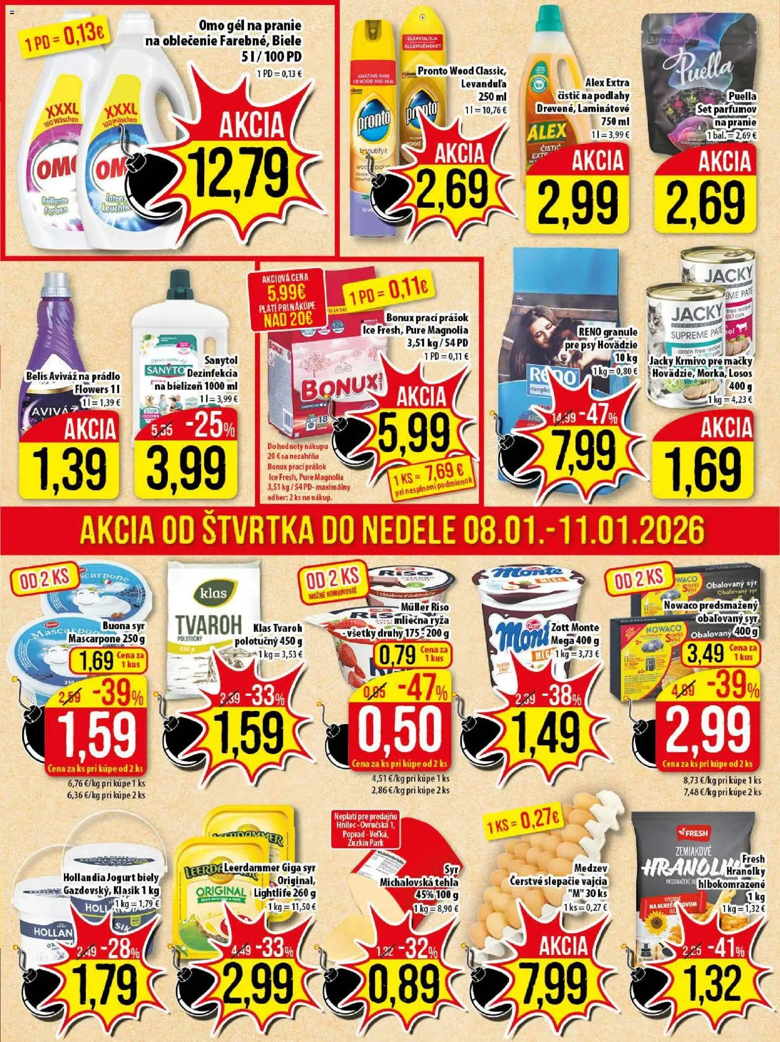 Nové Klas akcie – leták je platný od 05.01.2026 | Strana: 23 | Produkty: Syr, Ryža, Losos, Mascarpone