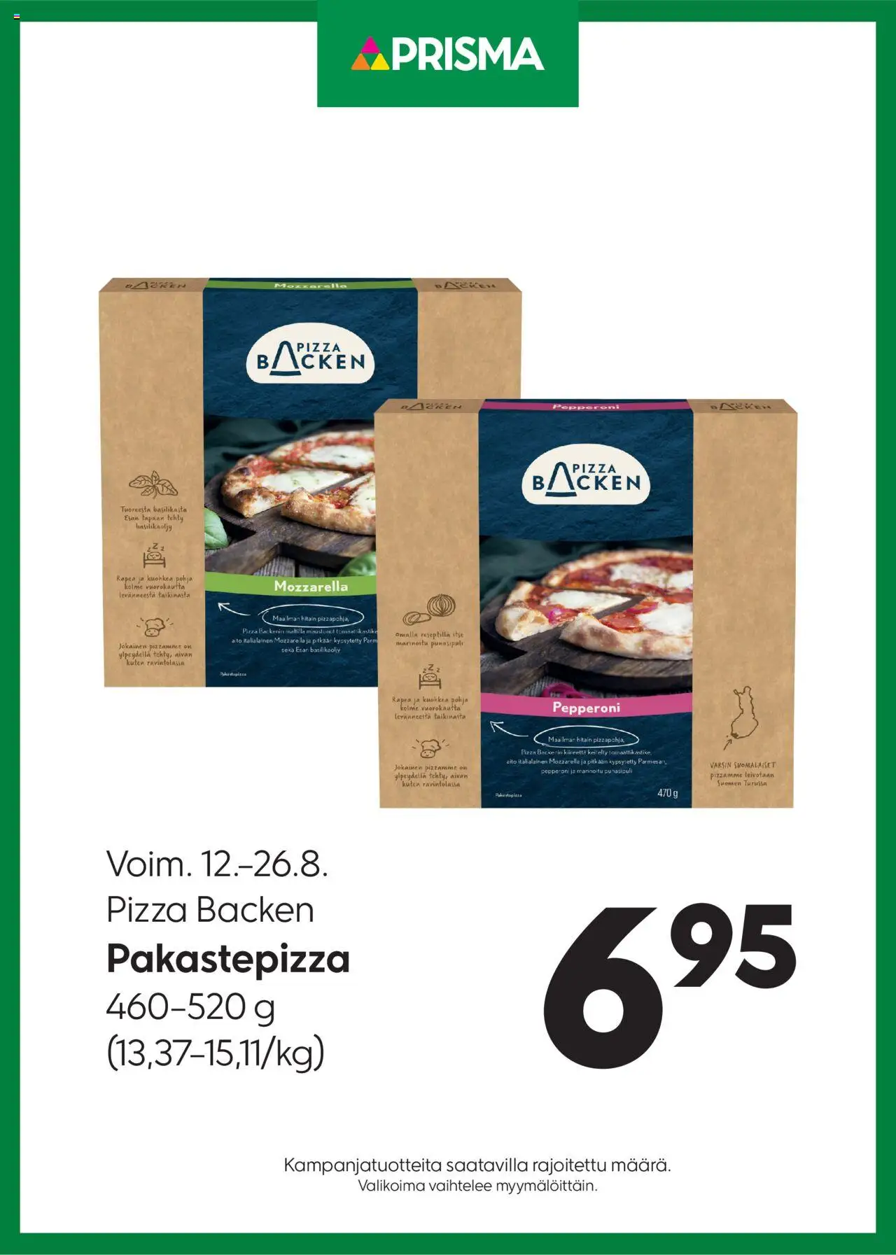  | Sivu: 1 | Tuotteet: Mozzarella, Pizza, Tomaattikastike