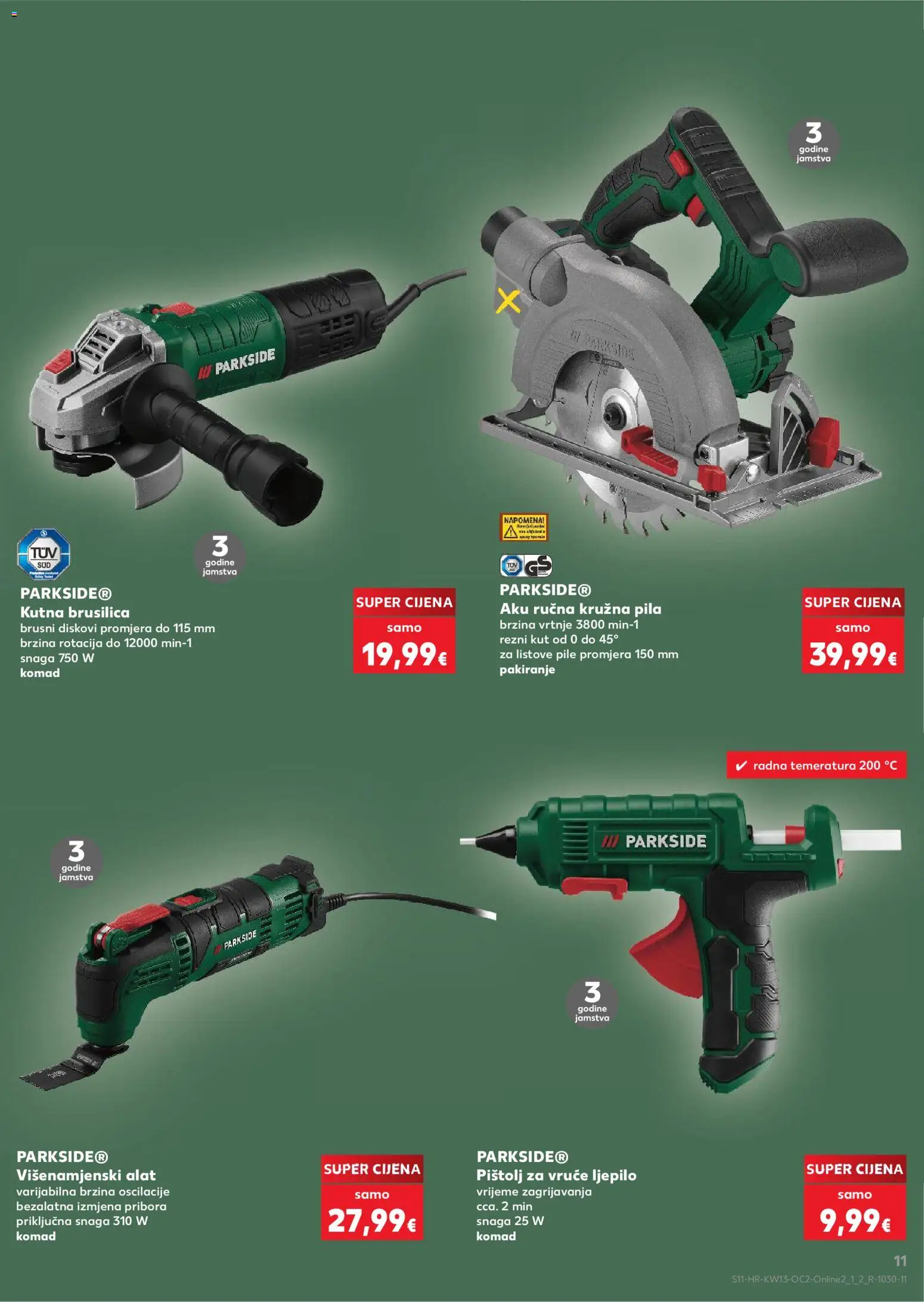 Kaufland katalog | vrijedi od 25.03.2026 | Stranica: 11 | Proizvodi: Brusilica, Kutna brusilica, Alat, Ljepilo