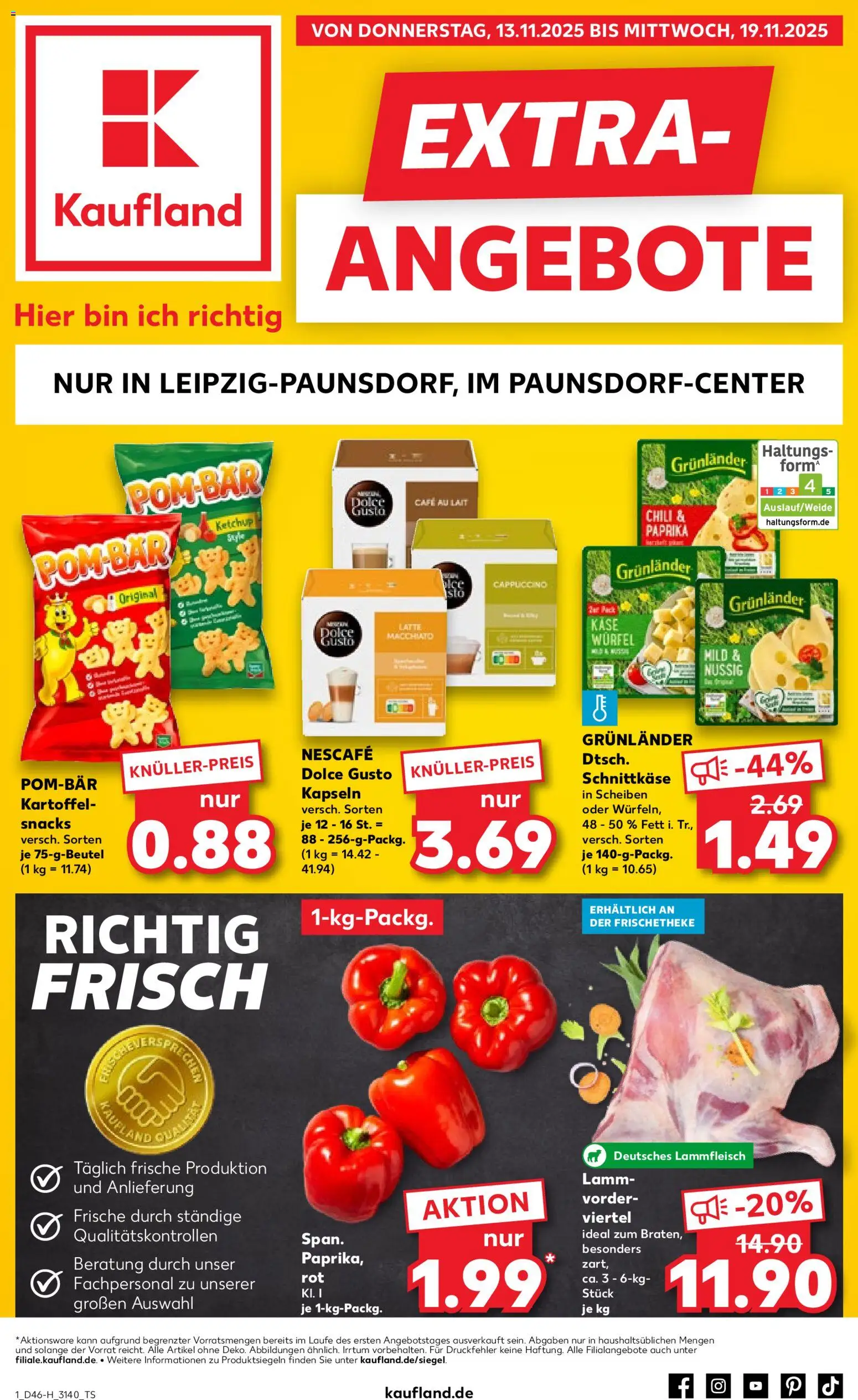 Kaufland prospekt Leipzig	 – gültig ab 13.11.2025 | Seite: 1 | Produkte: Paprika, Chili, Ketchup, Dolce gusto