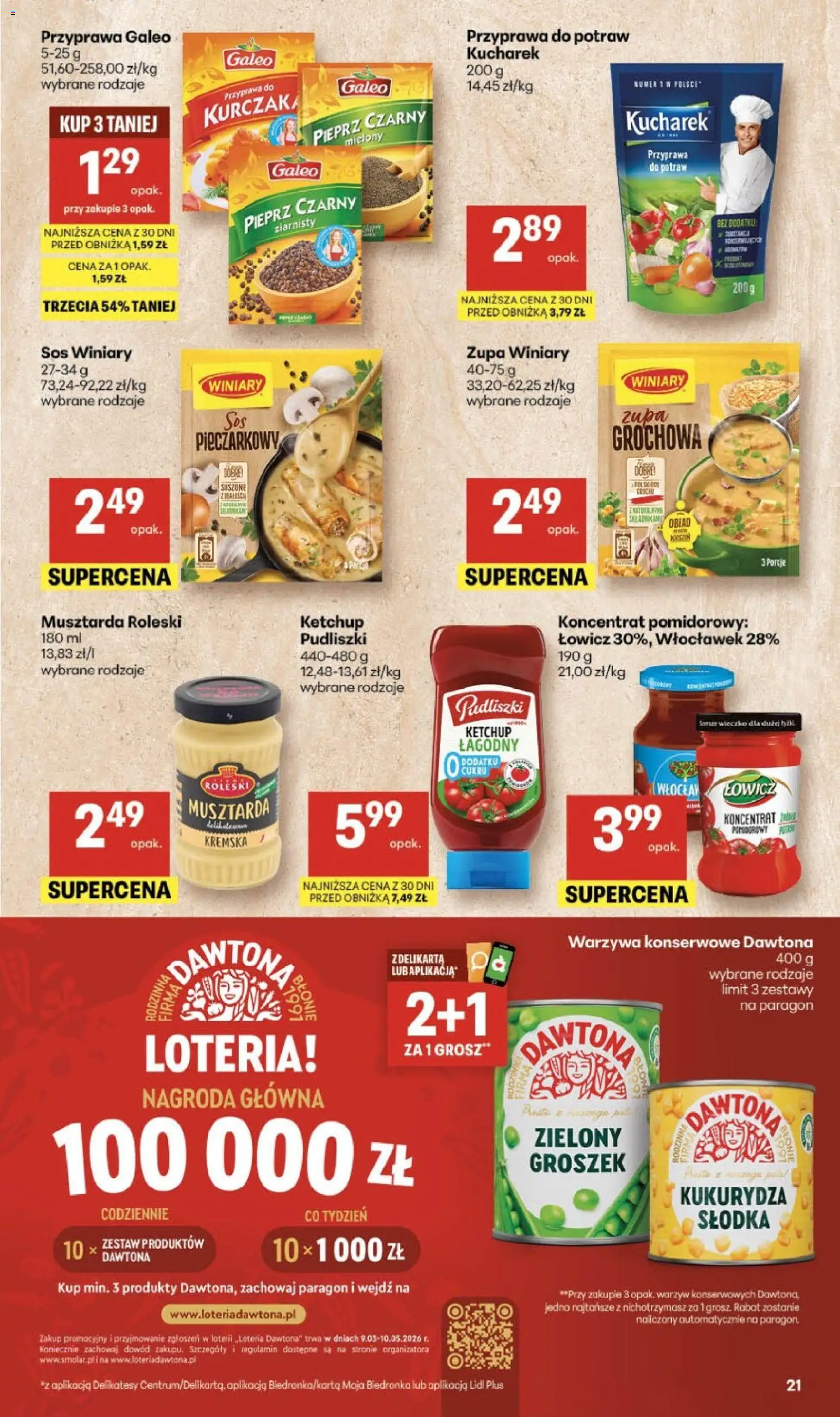 Delikatesy Centrum gazetka od 05.03.2026 | Strona: 21 | Produkty: Groszek, Kukurydza, Delikatesy, Zupa