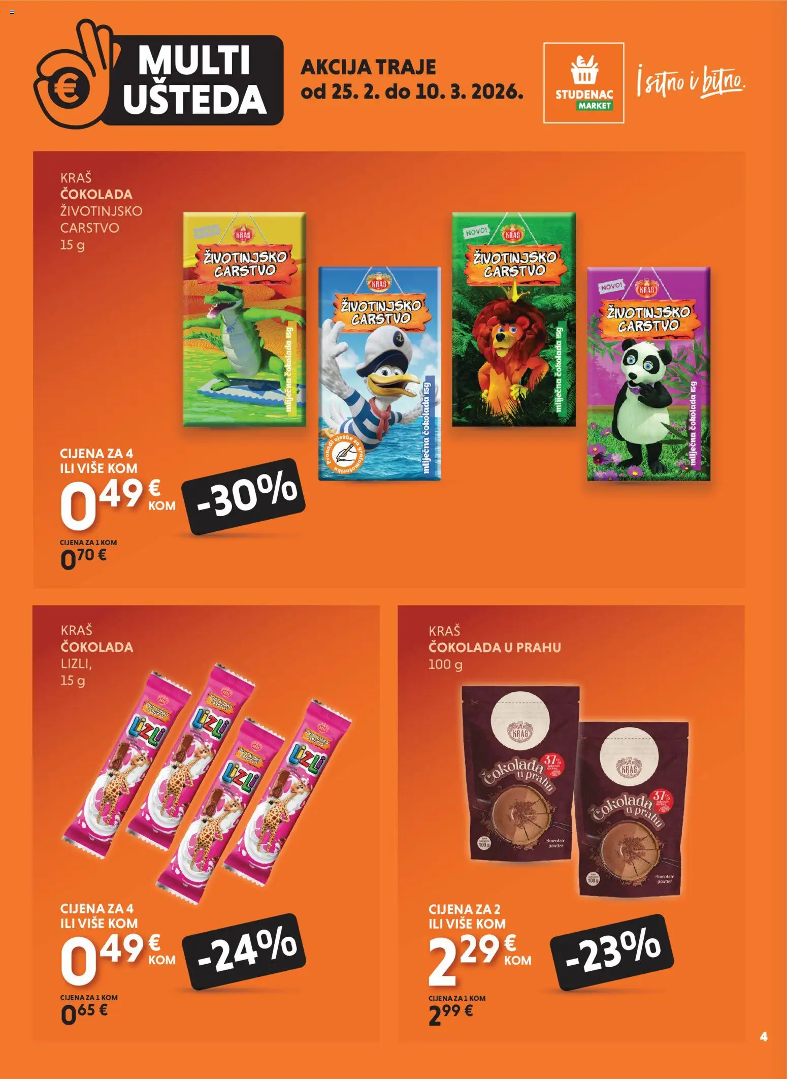 Studenac katalog | vrijedi od 25.02.2026 | Stranica: 4 | Proizvodi: Čokolada