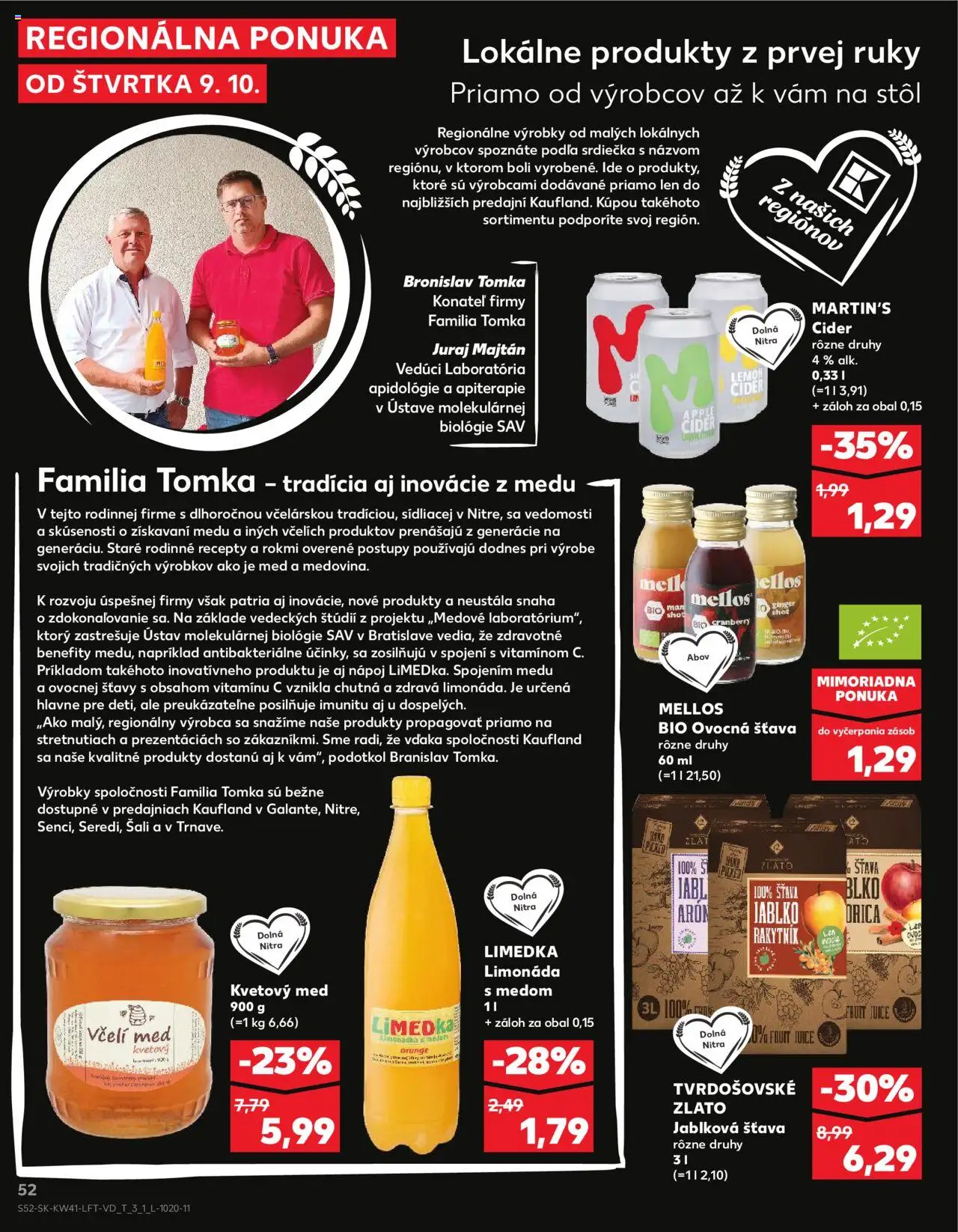 Nové Kaufland akcie – leták je platný od 09.10.2025 | Strana: 52 | Produkty: Stôl, Apple, Med