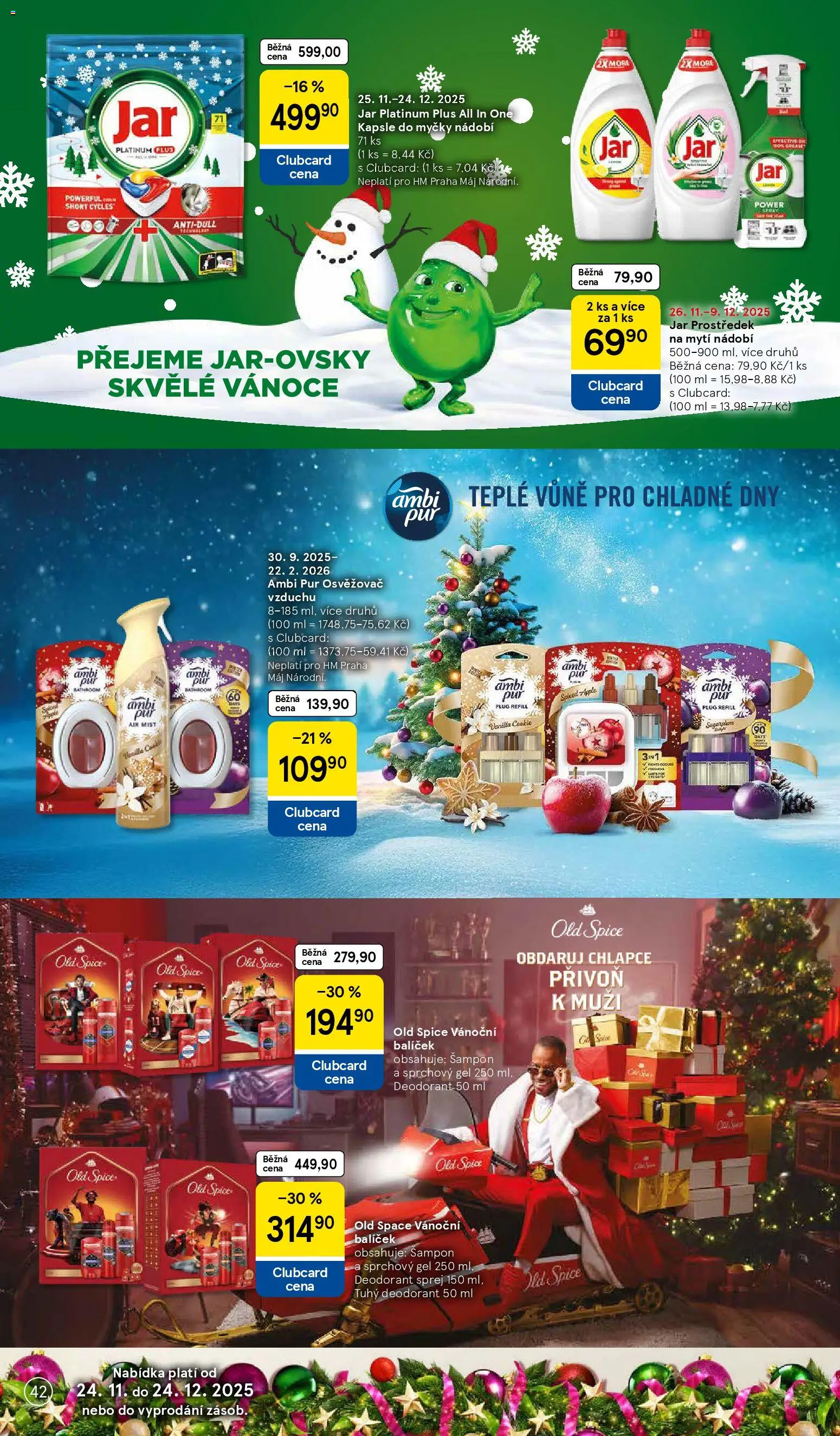 Tesco katalog od 25.11.2025 | Strana: 42 | Produkty: Sprchový gel, Jar kapsle, Kapsle, Old Spice