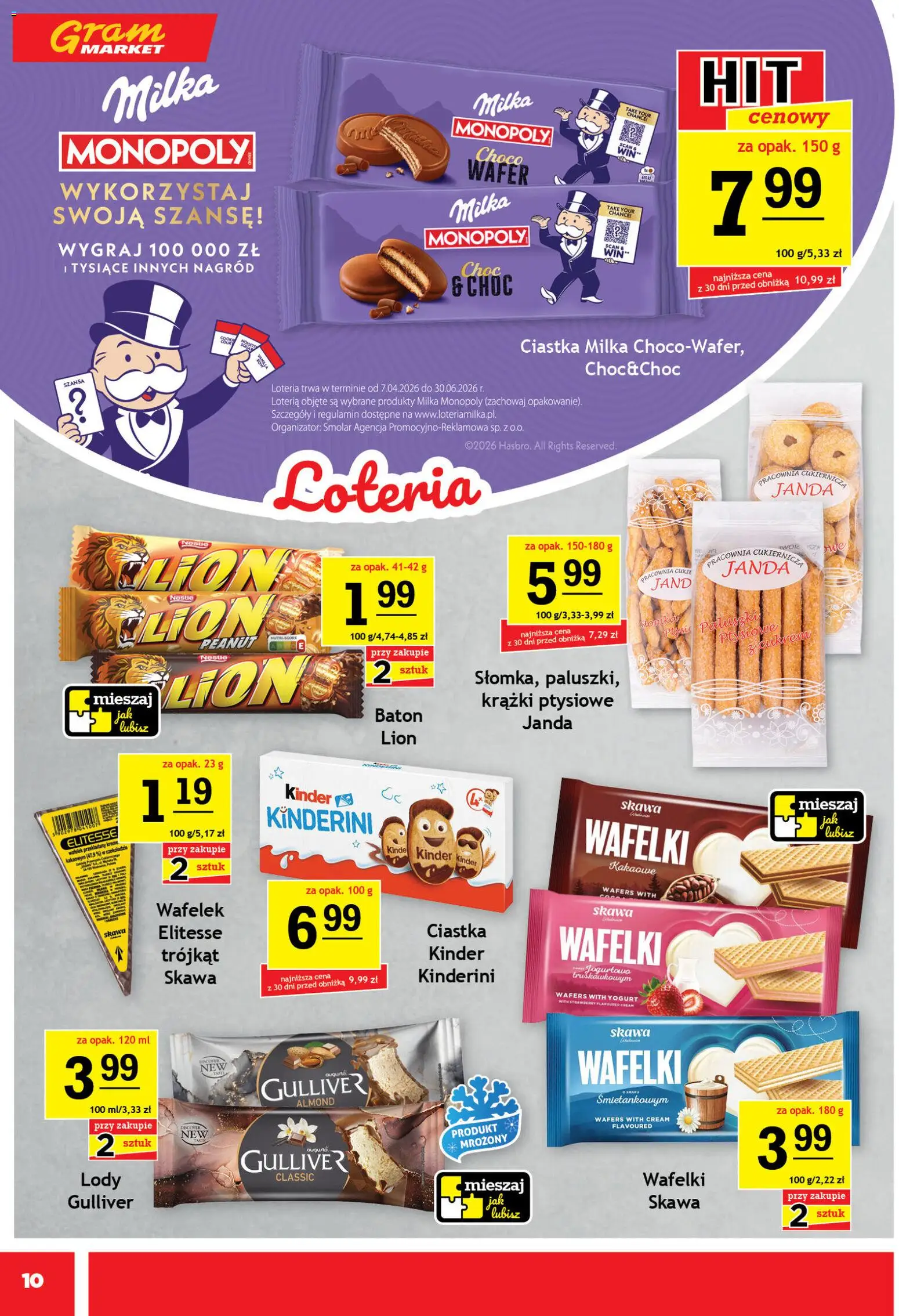 Gram Market gazetka od 29.04.2026 | Strona: 10 | Produkty: Baton, Wafelki, Ciastka, Lody