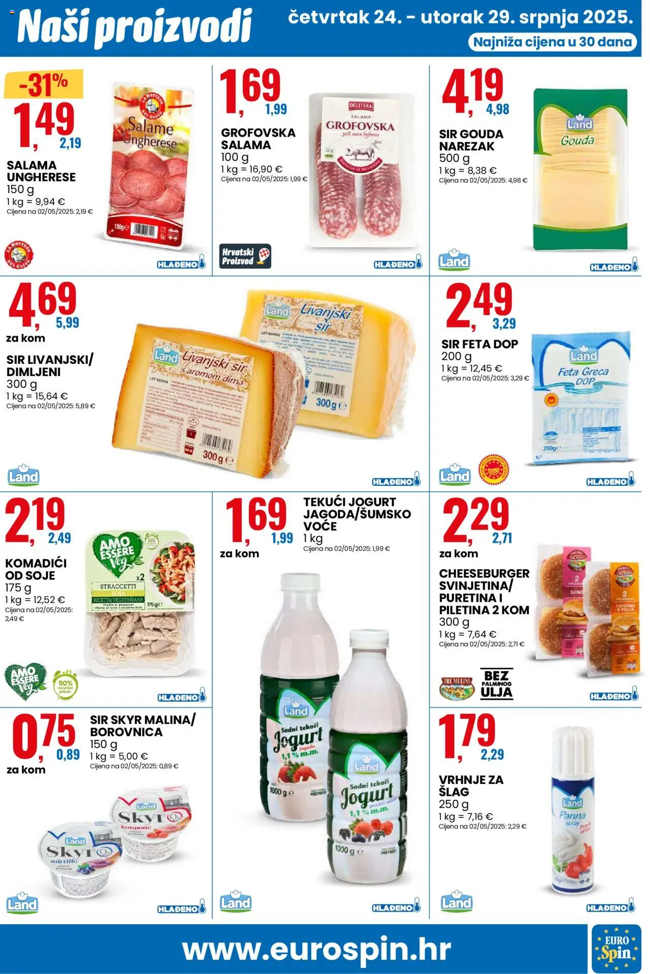 Eurospin katalog | vrijedi od 24.07.2025 | Stranica: 3 | Proizvodi: Feta, Salama, Piletina, Narezak