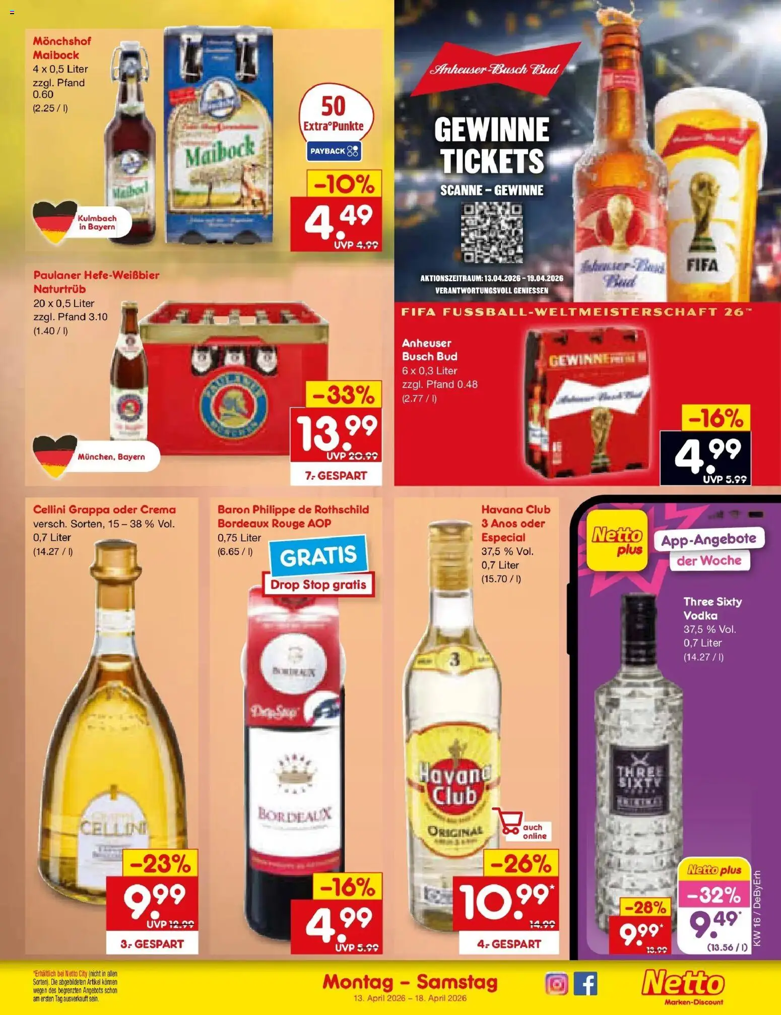Netto Marken-Discount Prospekt Metten	 – gültig ab 13.04.2026 | Seite: 35 | Produkte: Havana club, Rouge, Vodka, Paulaner