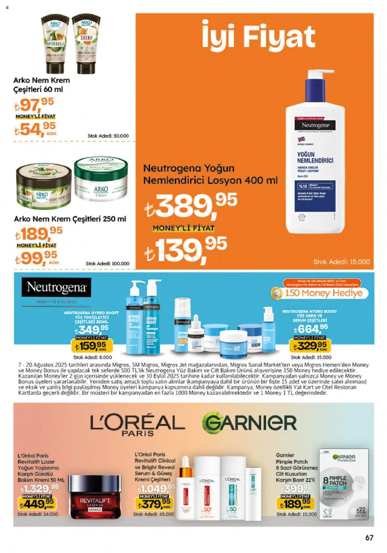 Migros Katalog - Migroskop - 07.08.2025 tarihinden itibaren geçerlidir | Sayfa: 67 | Ürünler: Krem, Saat, Bant