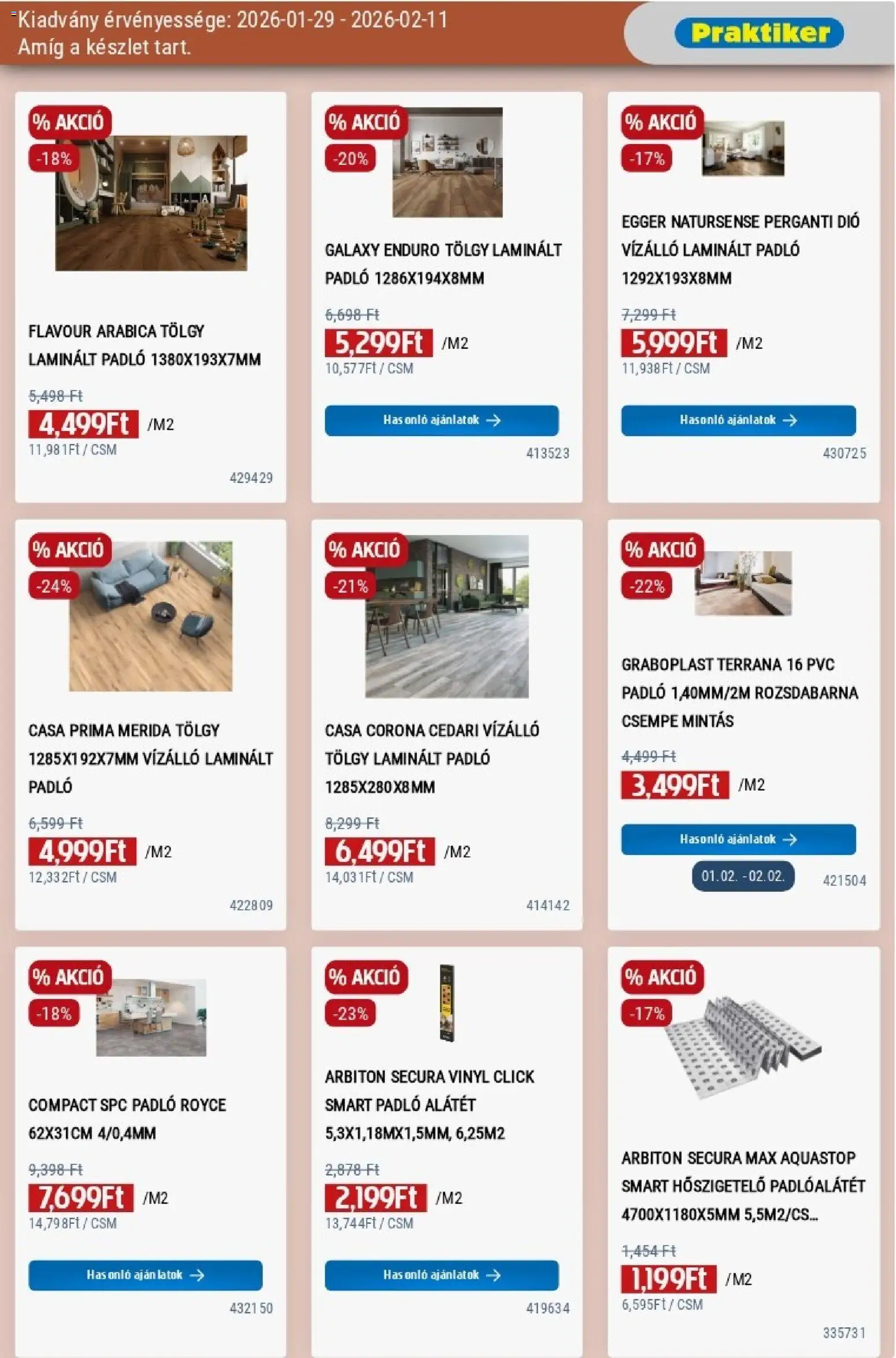 Praktiker akciós ujság - amely érvényes a következő dátumtól: 29.01.2026 | Oldal: 19 | Termékek: Laminált padló, Dió, Csempe