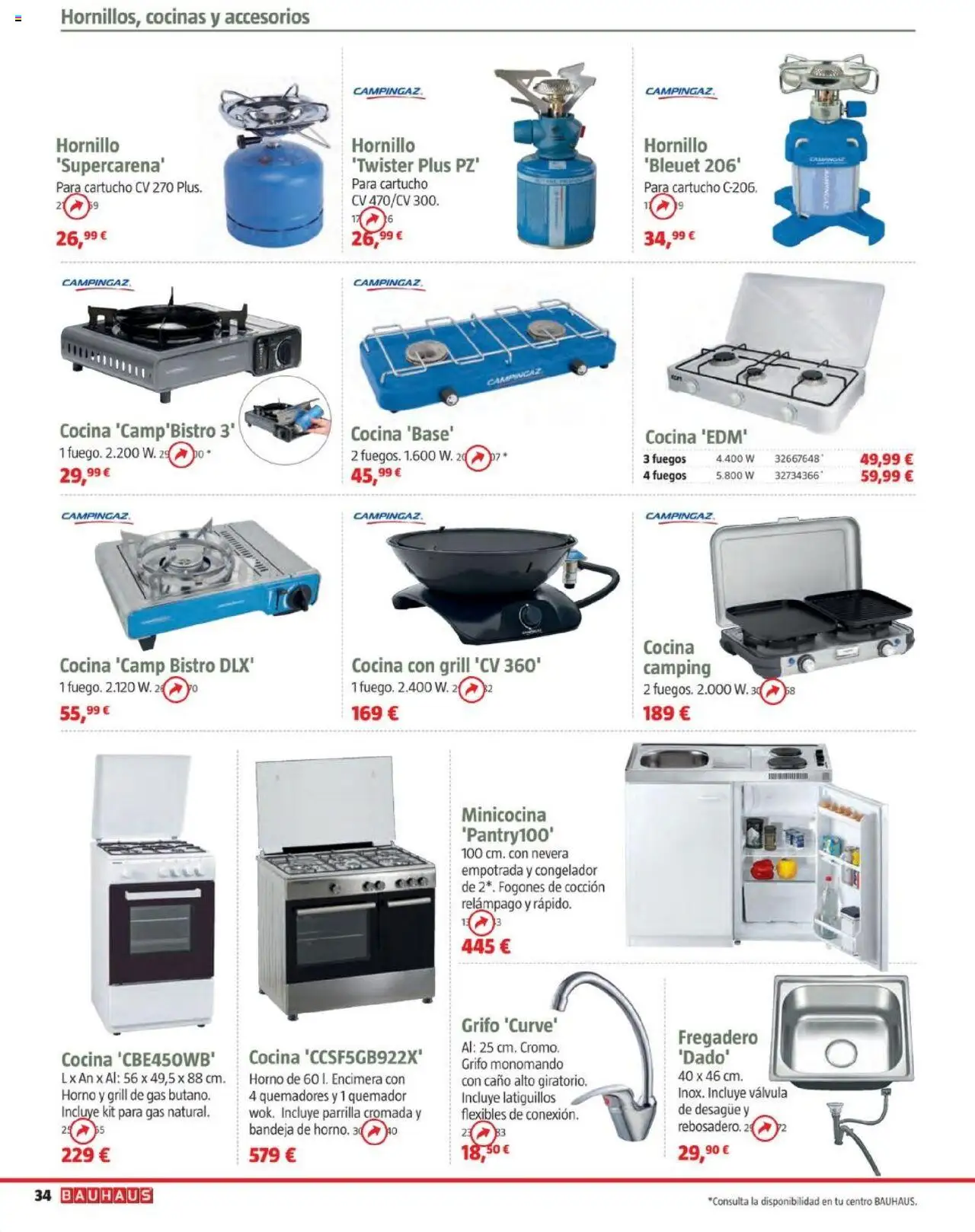 Bauhaus - Camping │ válido desde el 19.05.2025 | Página: 34 | Productos: Fregadero, Horno, Quemador, Cocina