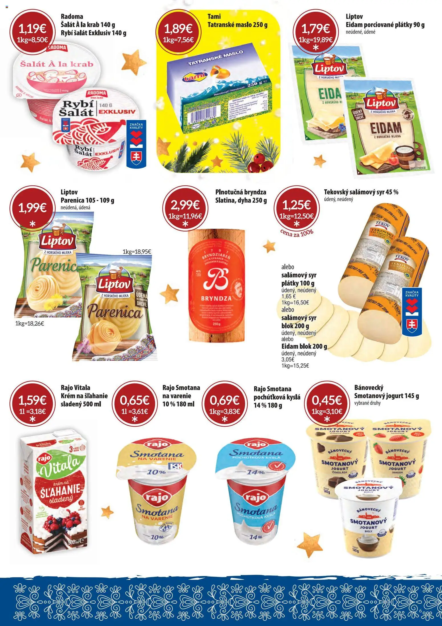 Nové CBA Komfos akcie – leták je platný od 15.12.2025 | Strana: 5 | Produkty: Smotana, Eidam, Bryndza, Krém