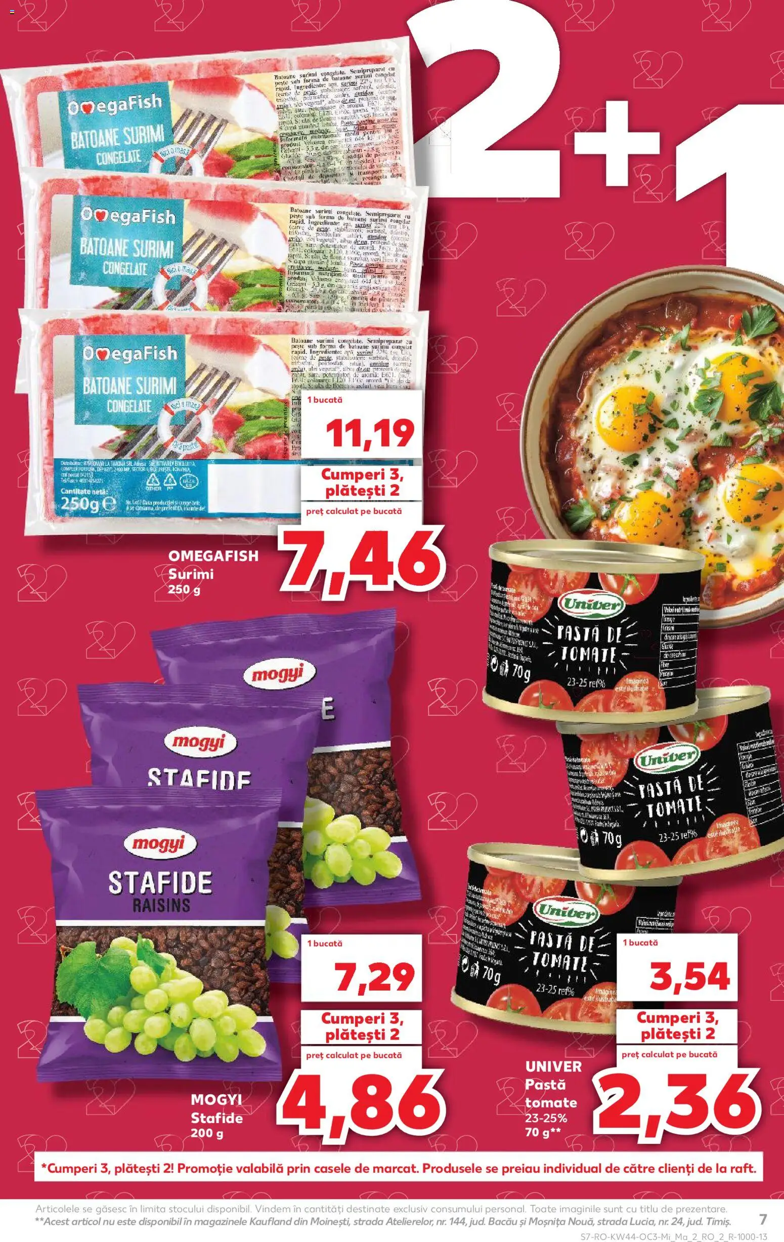 Noul catalog Kaufland – valabil de la 29.10.2025 | Pagină: 7 | Produse: Pastă de tomate, Paste, Stafide, Apă