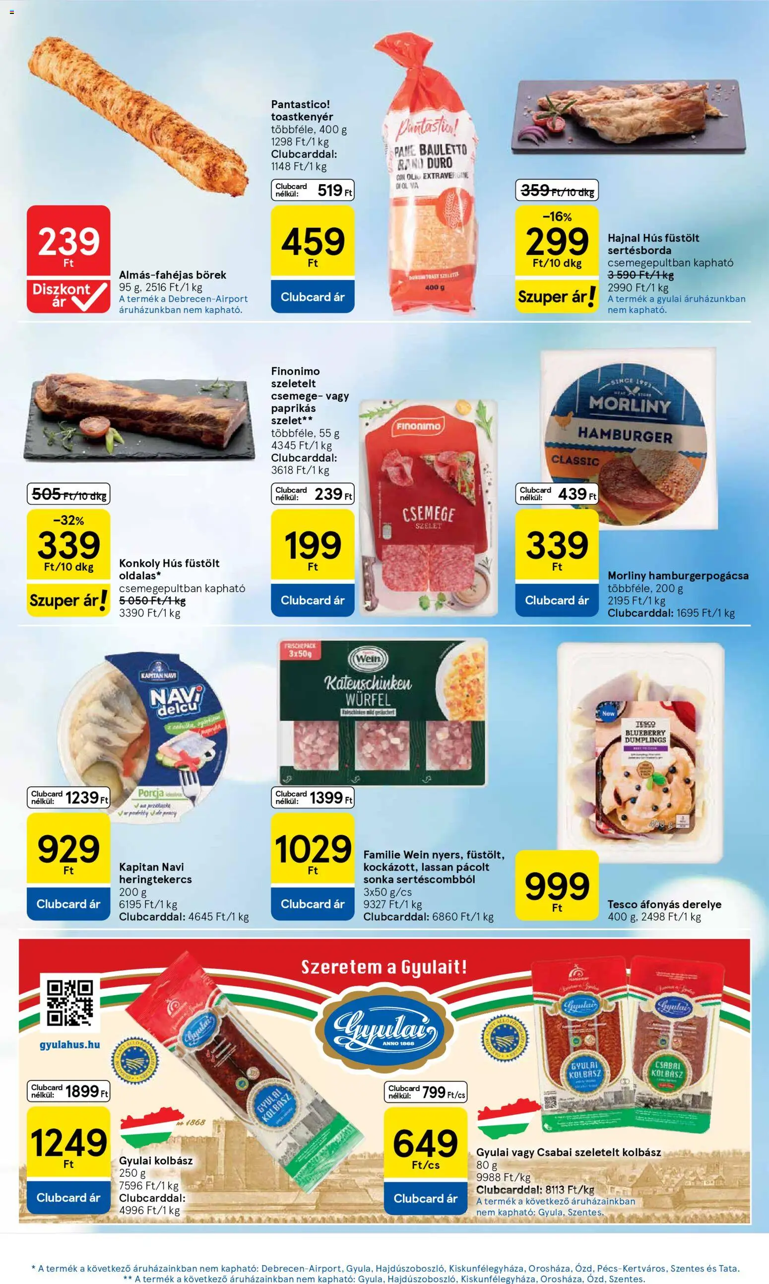 Tesco akciós ujság - amely érvényes a következő dátumtól: 29.04.2026 | Oldal: 17 | Termékek: Hamburgerpogácsa, Kolbász, Hamburger, Gyulai kolbász