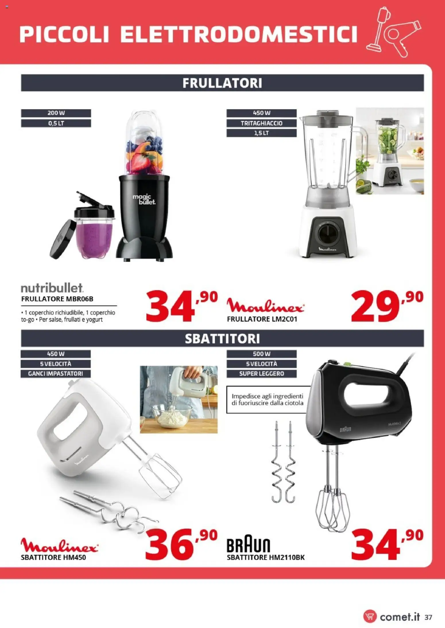 Volantino Comet del 09.01.2026 | Pagina: 37 | Prodotti: Yogurt, Frullatore, Sbattitore, Ciotola