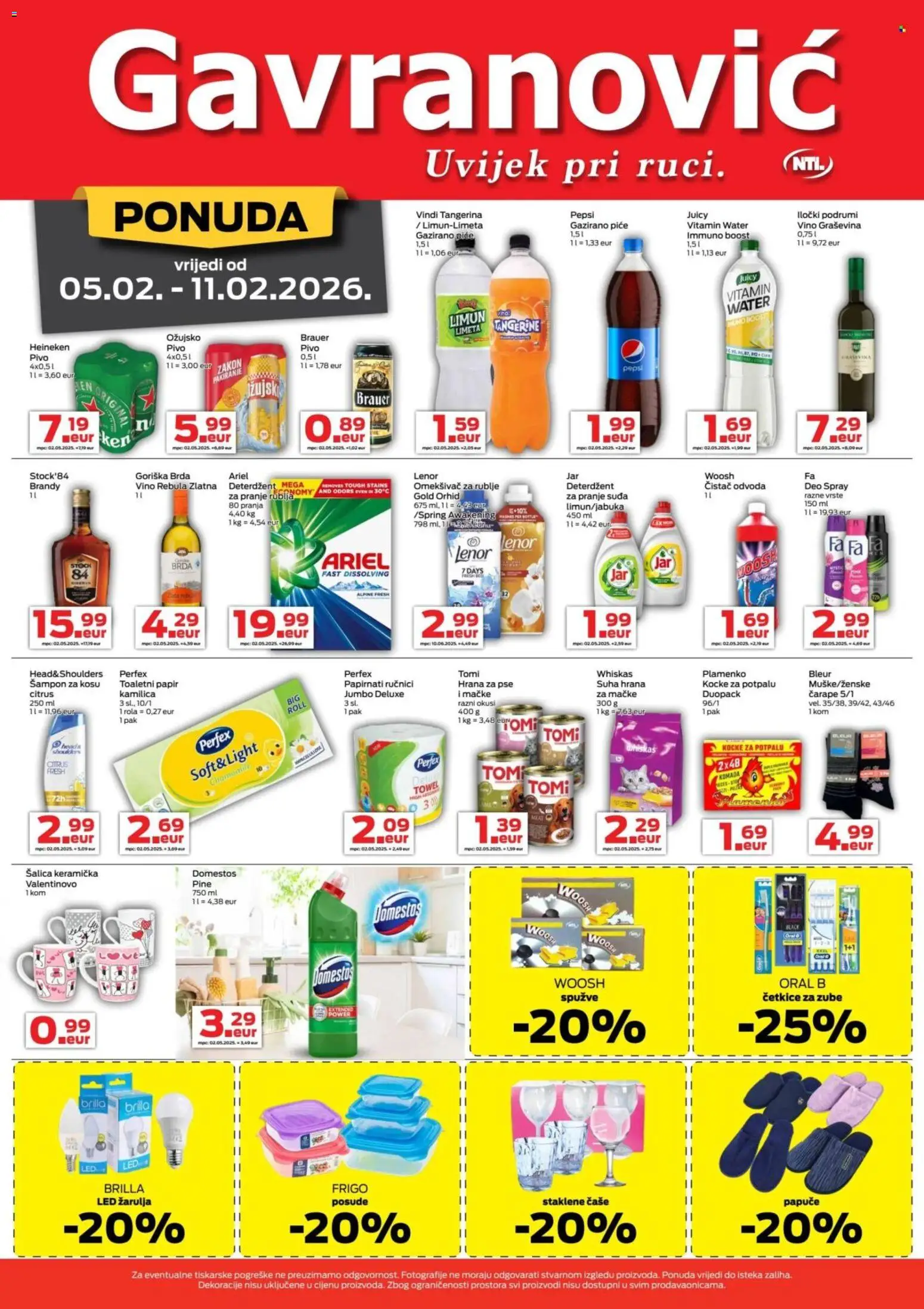 Gavranović katalog | vrijedi od 05.02.2026 | Stranica: 4 | Proizvodi: Čarape, Domestos, Papuče, Šalica