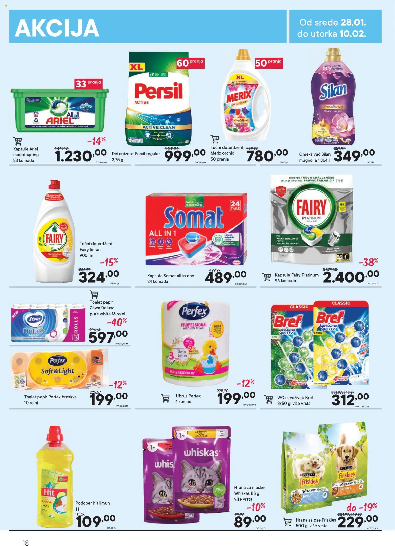 PerSu katalog - važi od 28.01.2026 | Strana: 18 | Proizvode: Bref, Somat, Hrana za pse, Wc