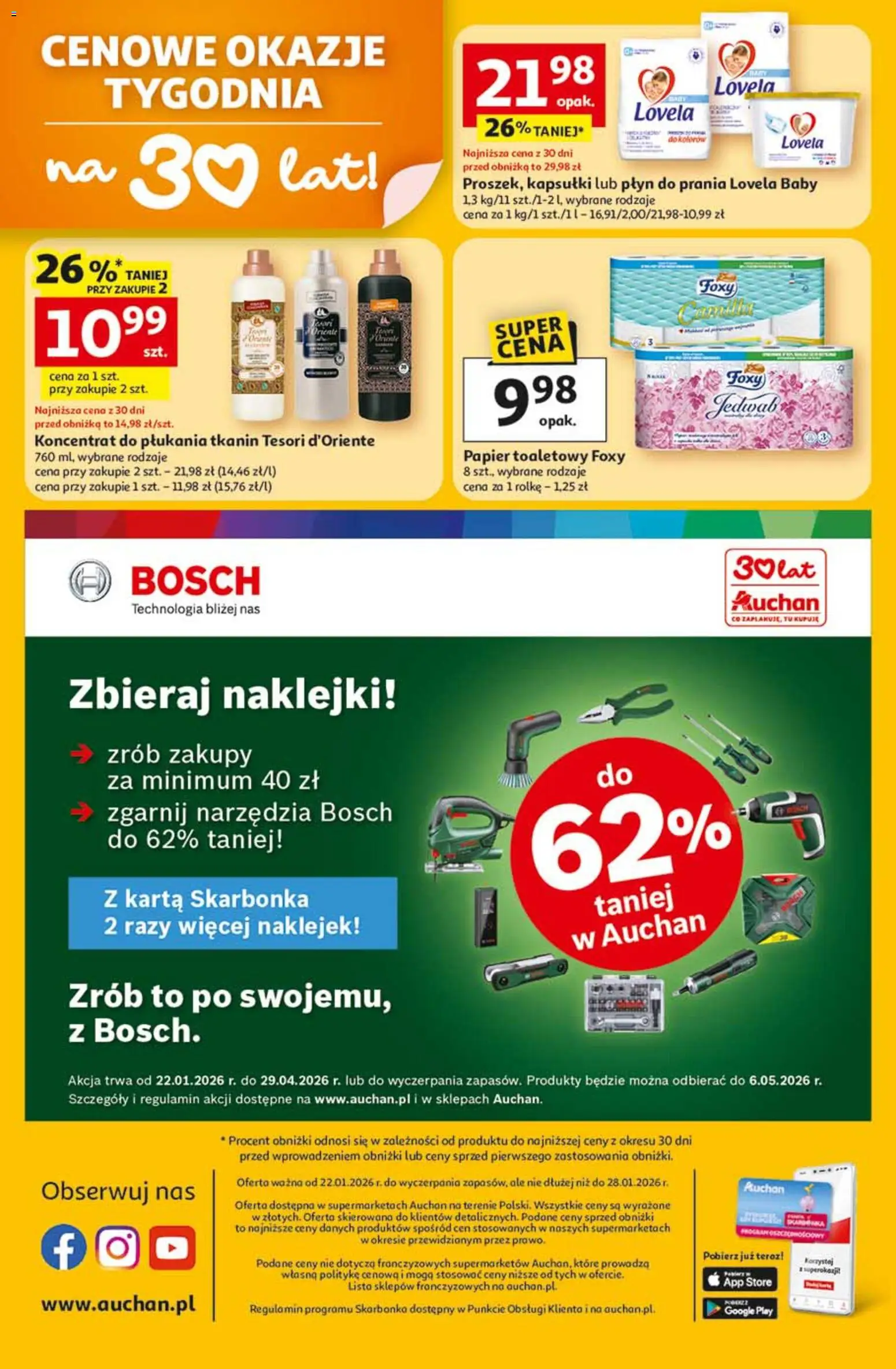Auchan Gazetka od 22.01.2026 | Strona: 8 | Produkty: Karta, Papier toaletowy, Naklejki, Lovela