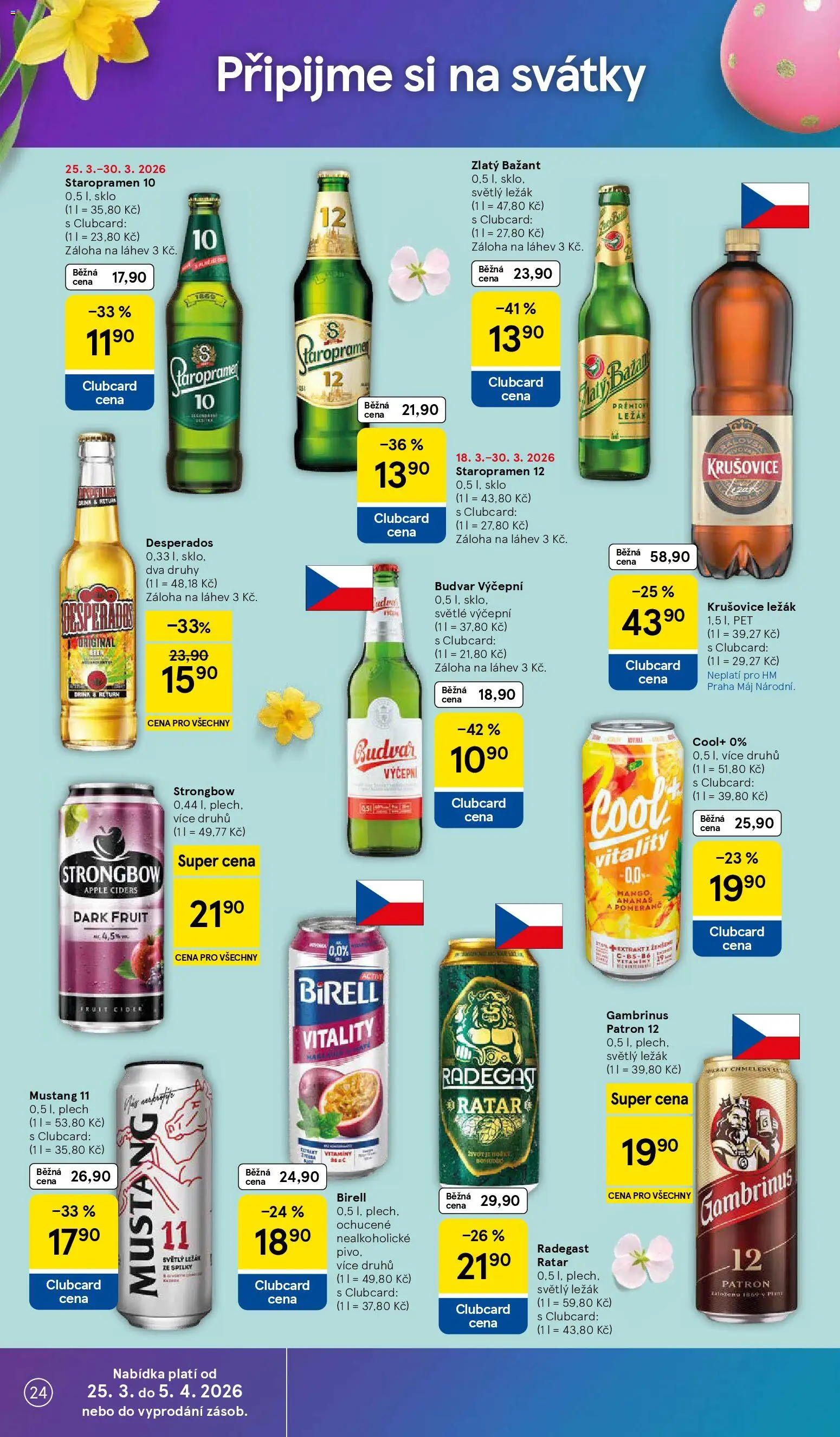 Tesco leták - Hypermarket od 25.03.2026 | Strana: 24 | Produkty: Mango, Staropramen 12, Plech, Láhev