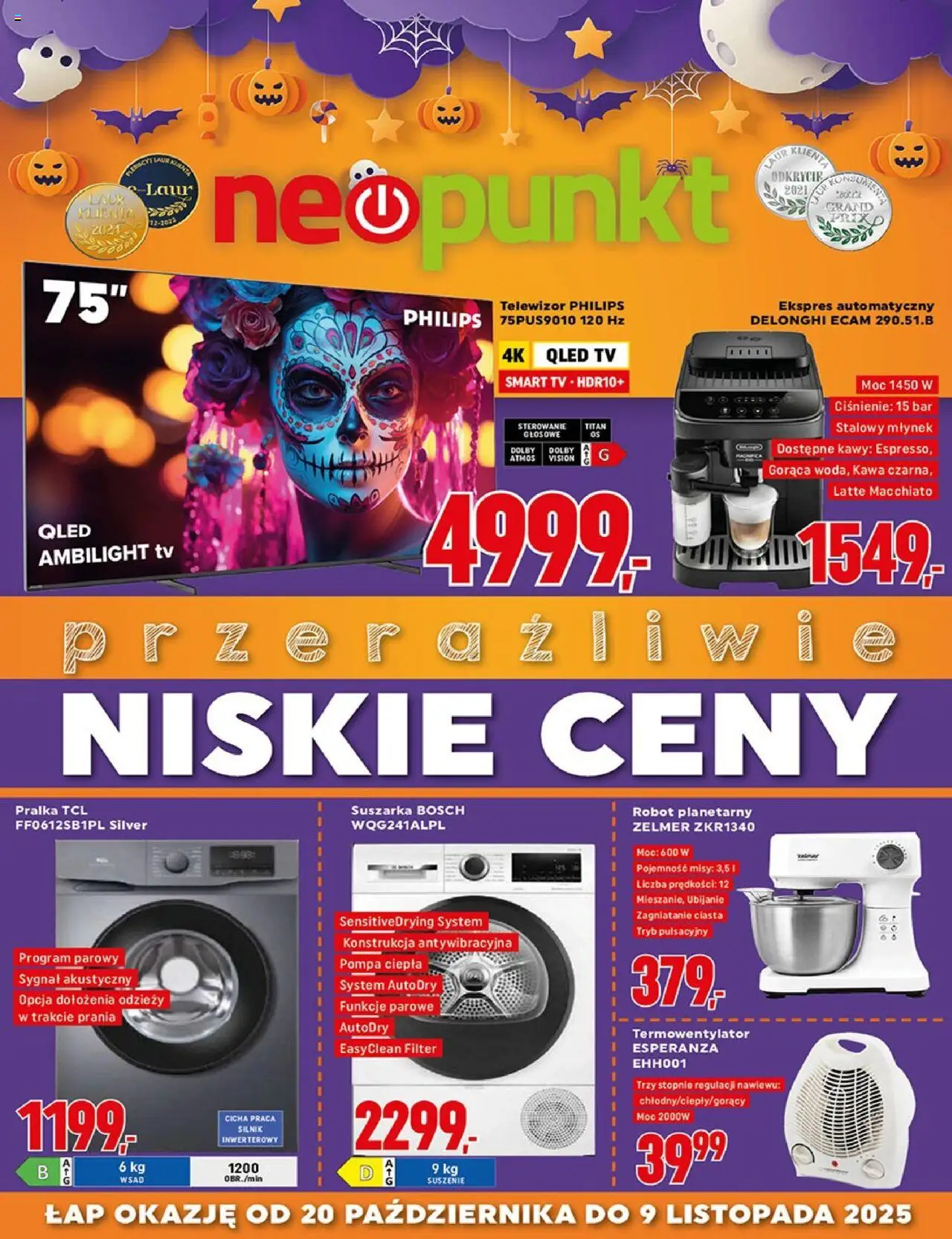 Neopunkt Gazetka od 20.10.2025 | Strona: 8 | Produkty: Pralka, Suszarka, Młynek, Robot