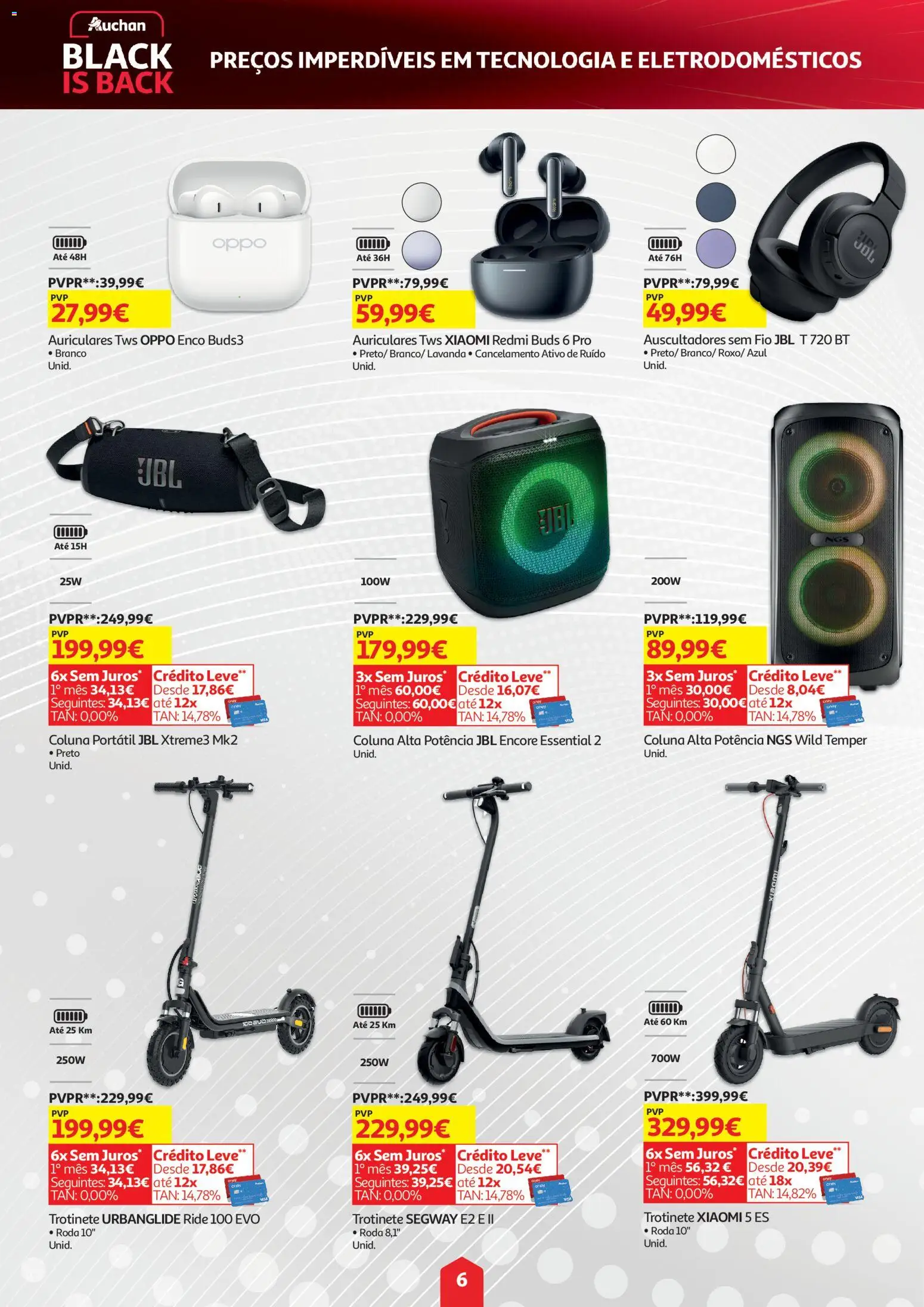 Auchan - Black Friday │ válido de 01.11.2025 | Página: 6 | Produtos: Trotinete
