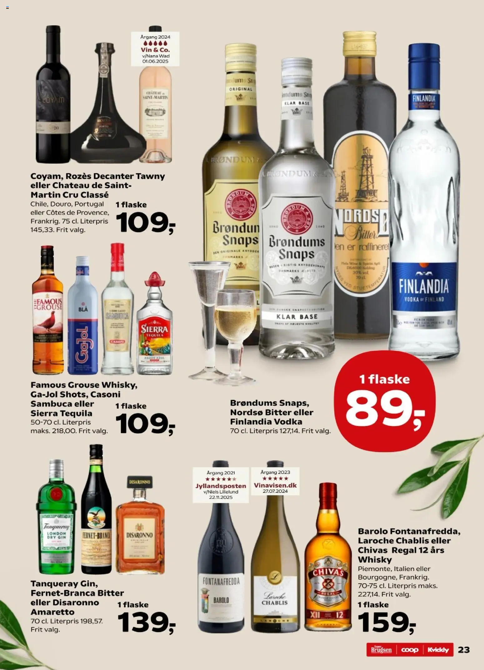 Super Brugsen tilbudsavis – gyldig fra 13.03.2026 | Side: 23 | Produkter: Vin, Gin, Vodka, Whisky