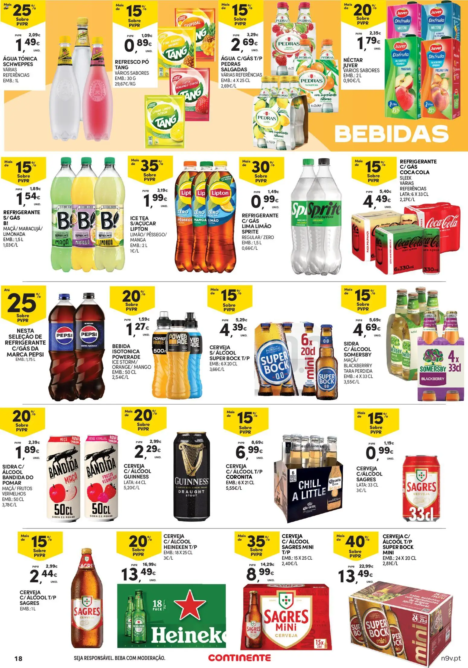 Continente - Açores │ válido de 05.03.2026 | Página: 18 | Produtos: Somersby, Açúcar, Coca-cola, Bebida