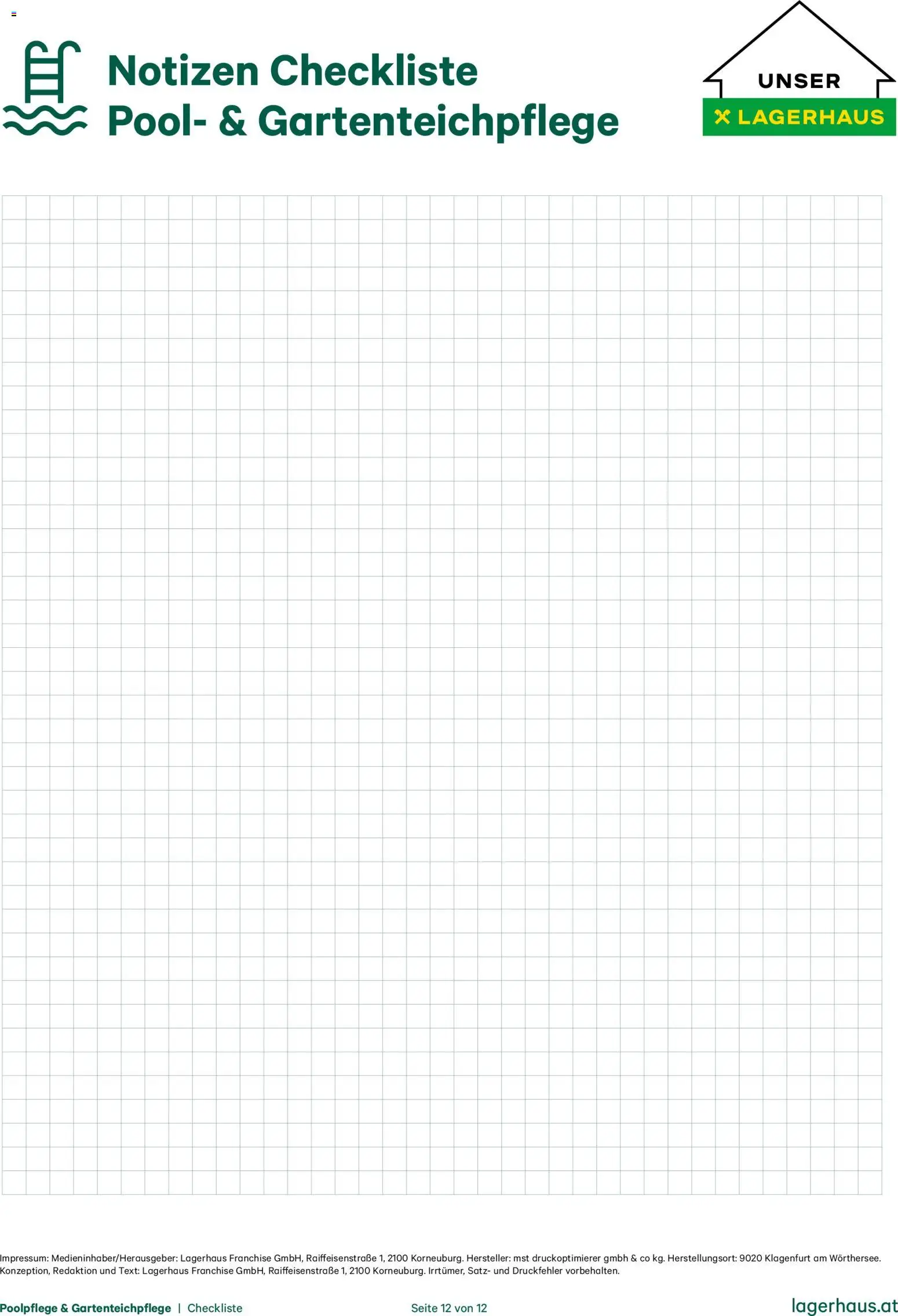 Lagerhaus  Checkliste Poolpflege und Gartenteichpflege gültig ab 12.11.2025 | Seite: 12