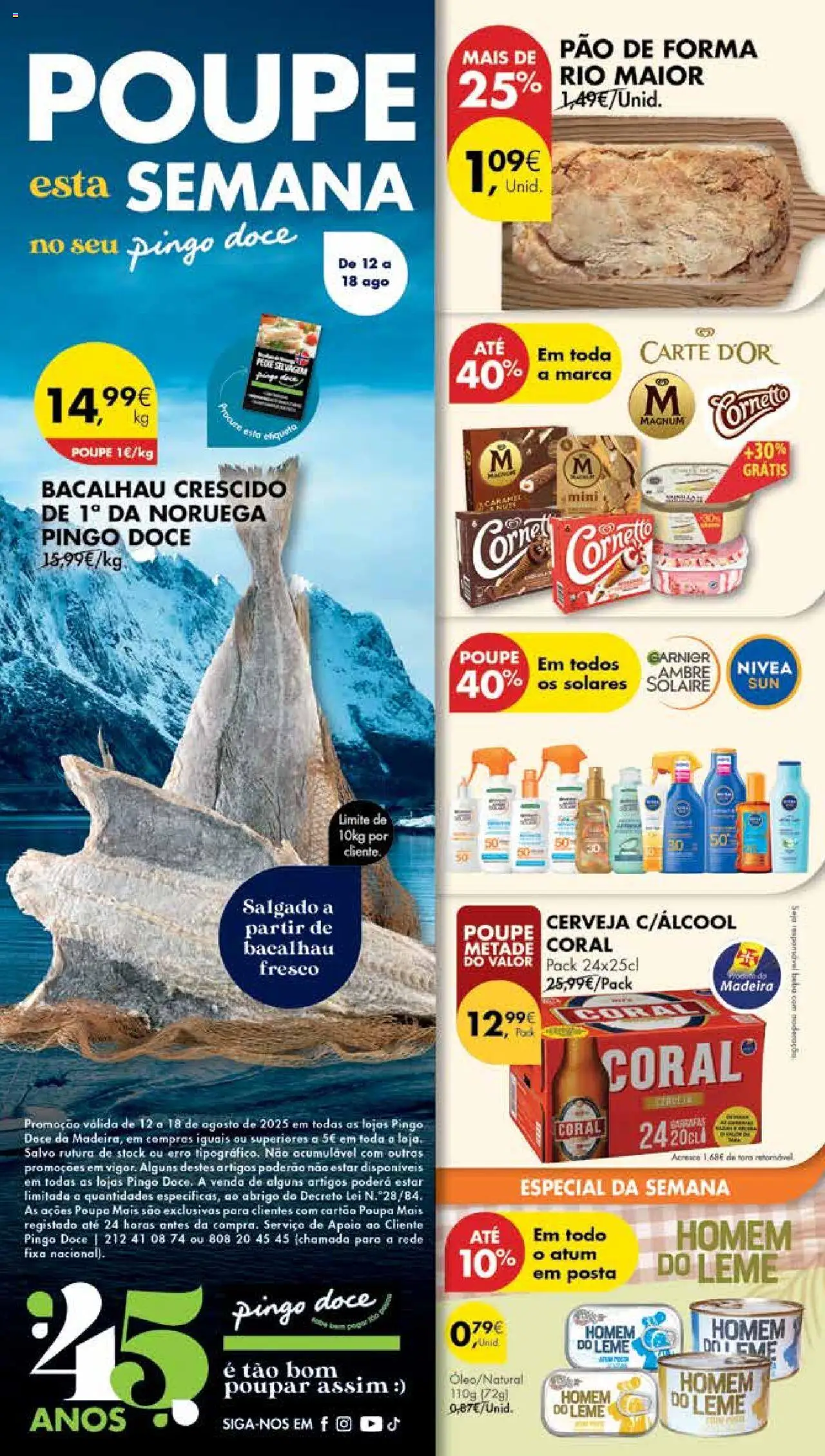 Pingo Doce Poupe Esta Semana Madeira │ válido de 12.08.2025 | Página: 32 | Produtos: Pão de forma, Atum, Bacalhau, Cerveja