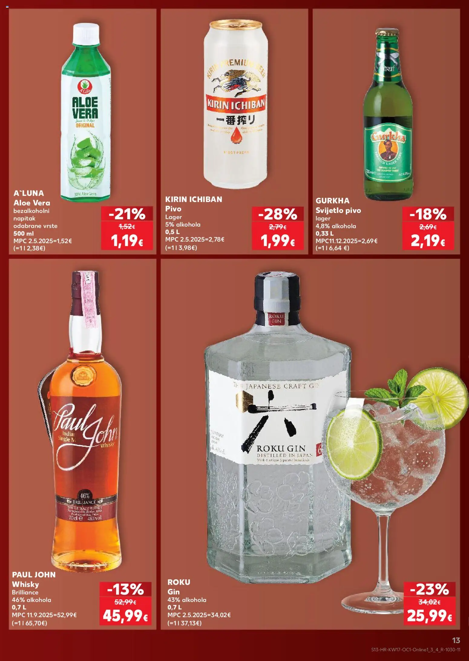 Kaufland katalog | vrijedi od 22.04.2026 | Stranica: 13 | Proizvodi: Gin, Pivo, Whisky