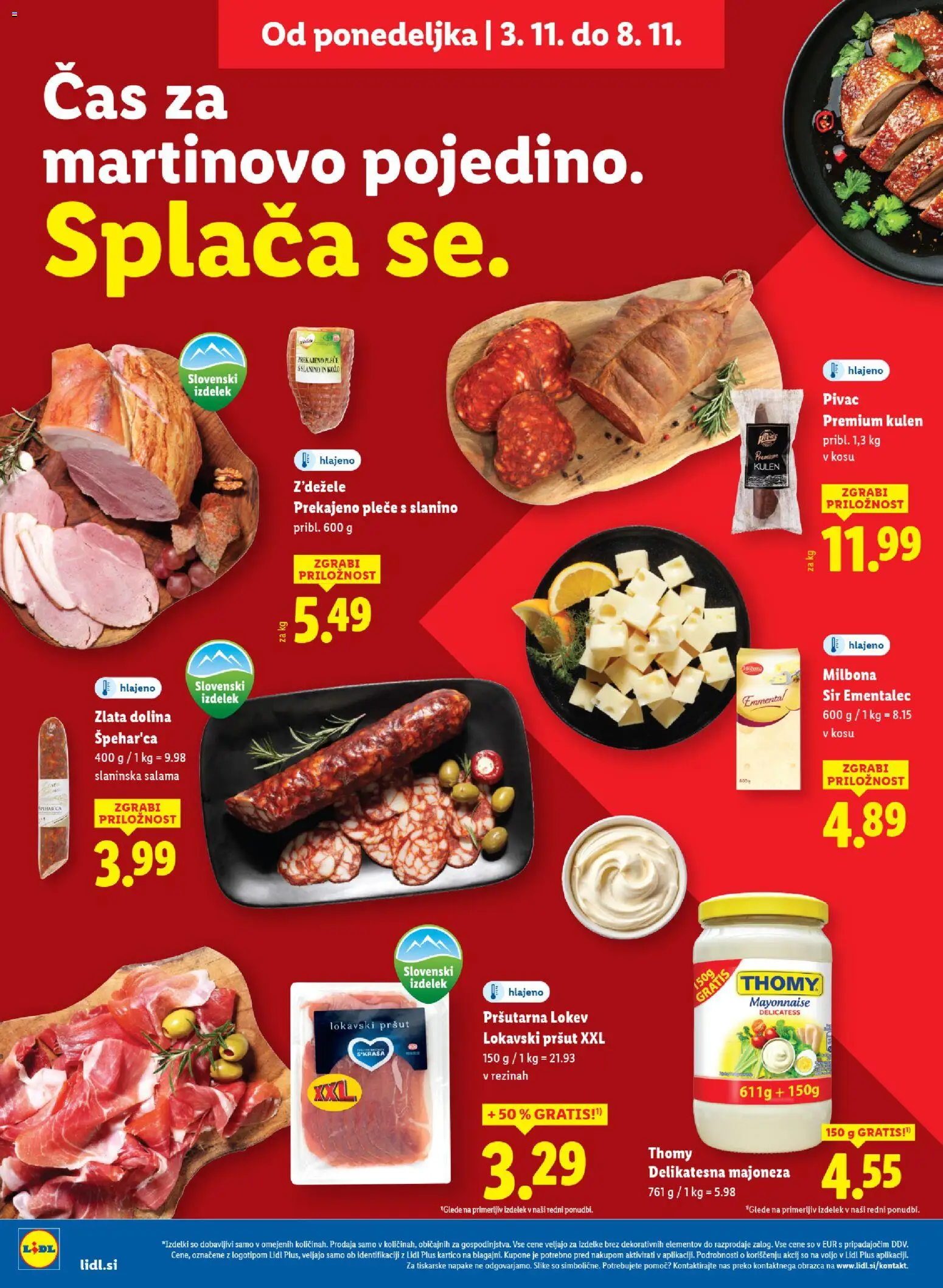 Novi Lidl katalog ponudbe – veljaven od 29.10.2025 | Stran: 36 | Izdelki: Pršut, Ementalec, Salama, Majoneza
