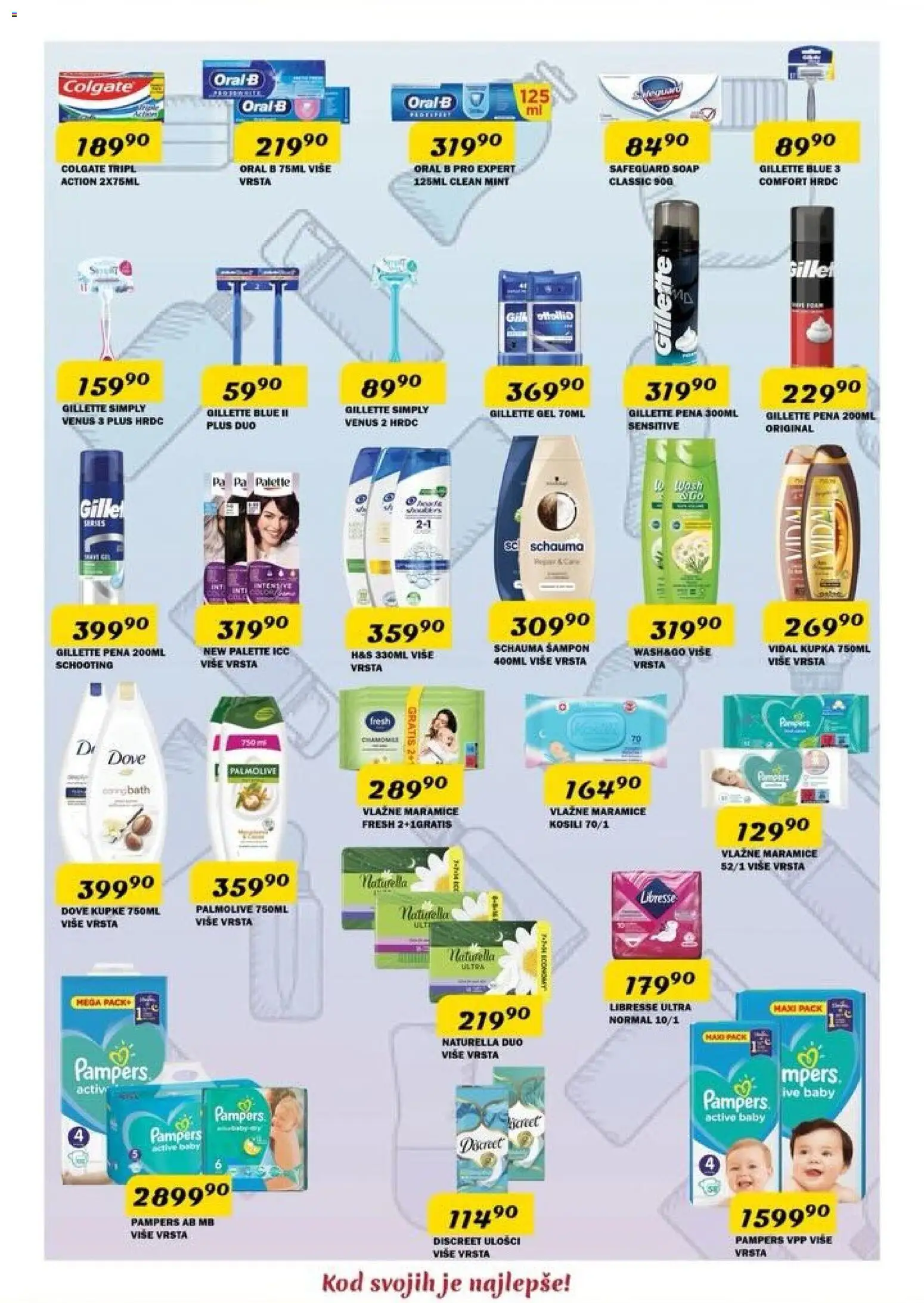 VP Dima katalog - važi od 09.04.2026 | Strana: 14 | Proizvode: Gillette, Pampers, Šampon, Dove