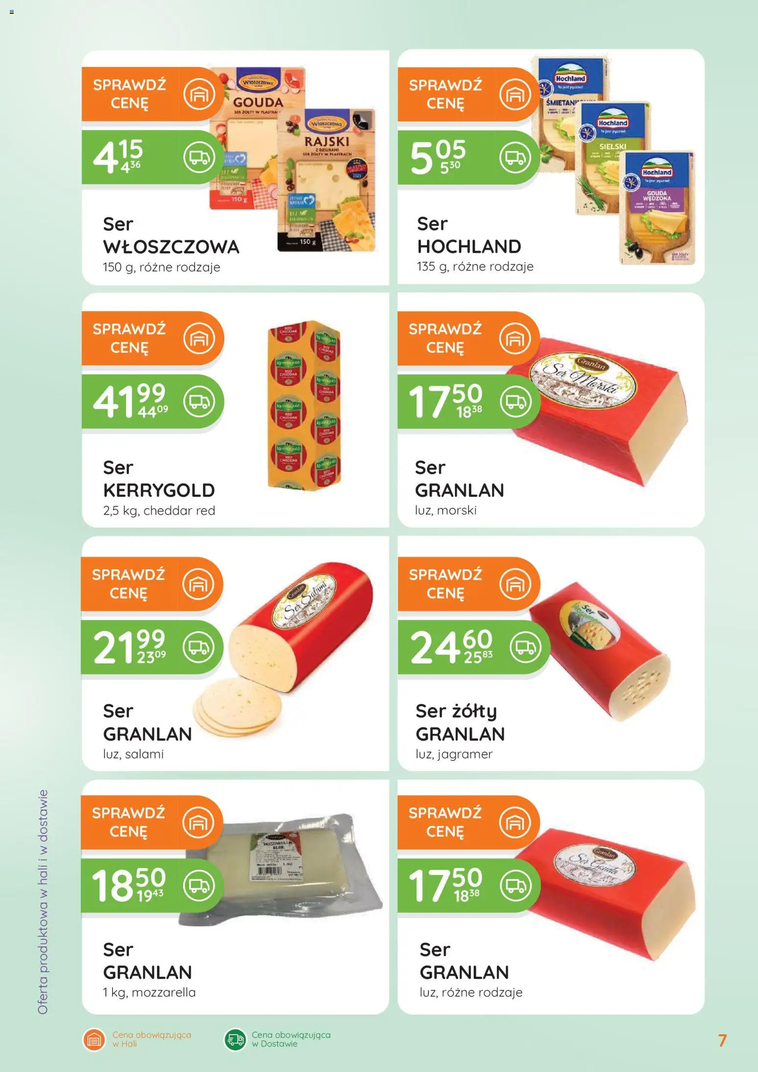 Eurocash gazetka - Oferta Handlowa od 06.04.2026 | Strona: 7 | Produkty: Ser żółty, Ser, Mozzarella, Cheddar