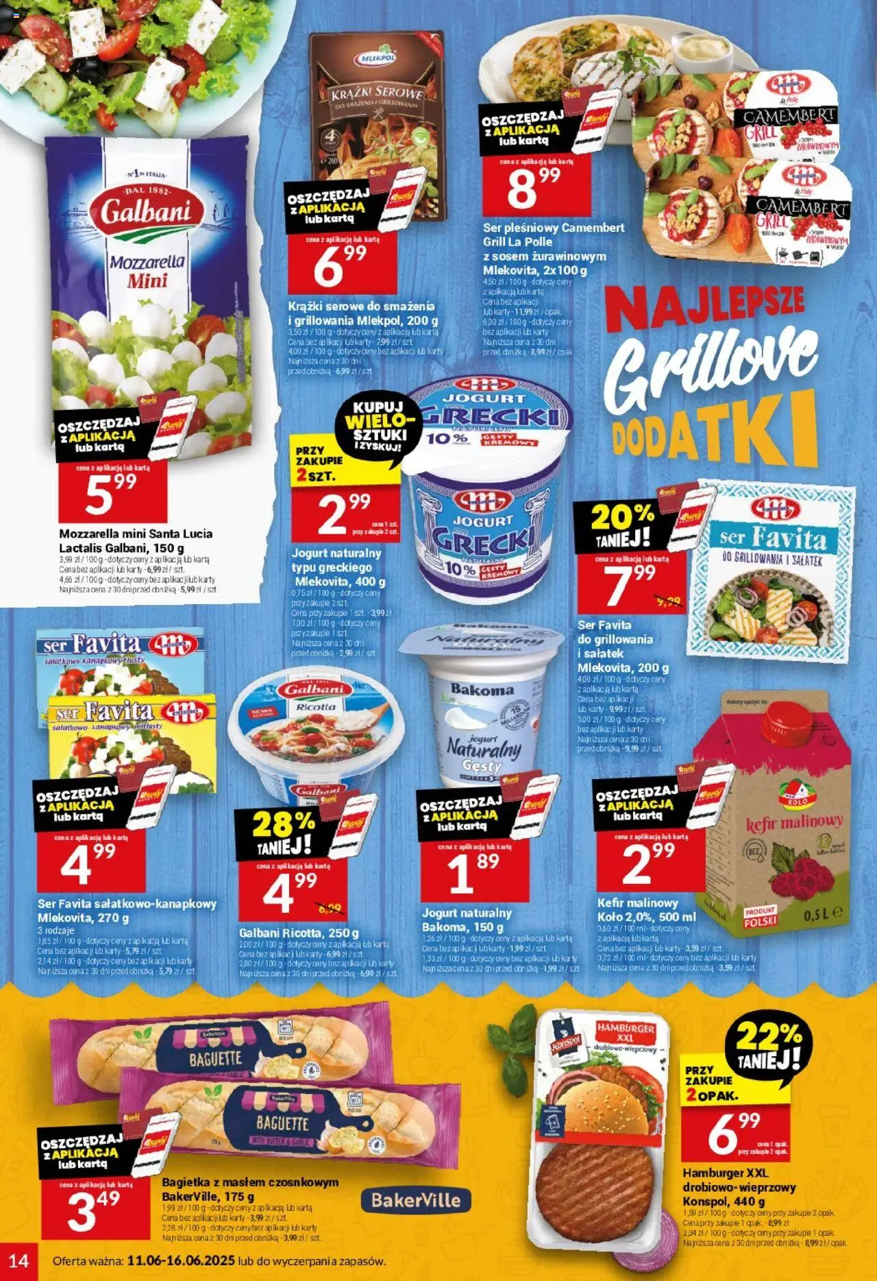 Twój Market Gazetka od 11.06.2025 | Strona: 14 | Produkty: Ser pleśniowy, Hamburger, Grill, Jogurt naturalny