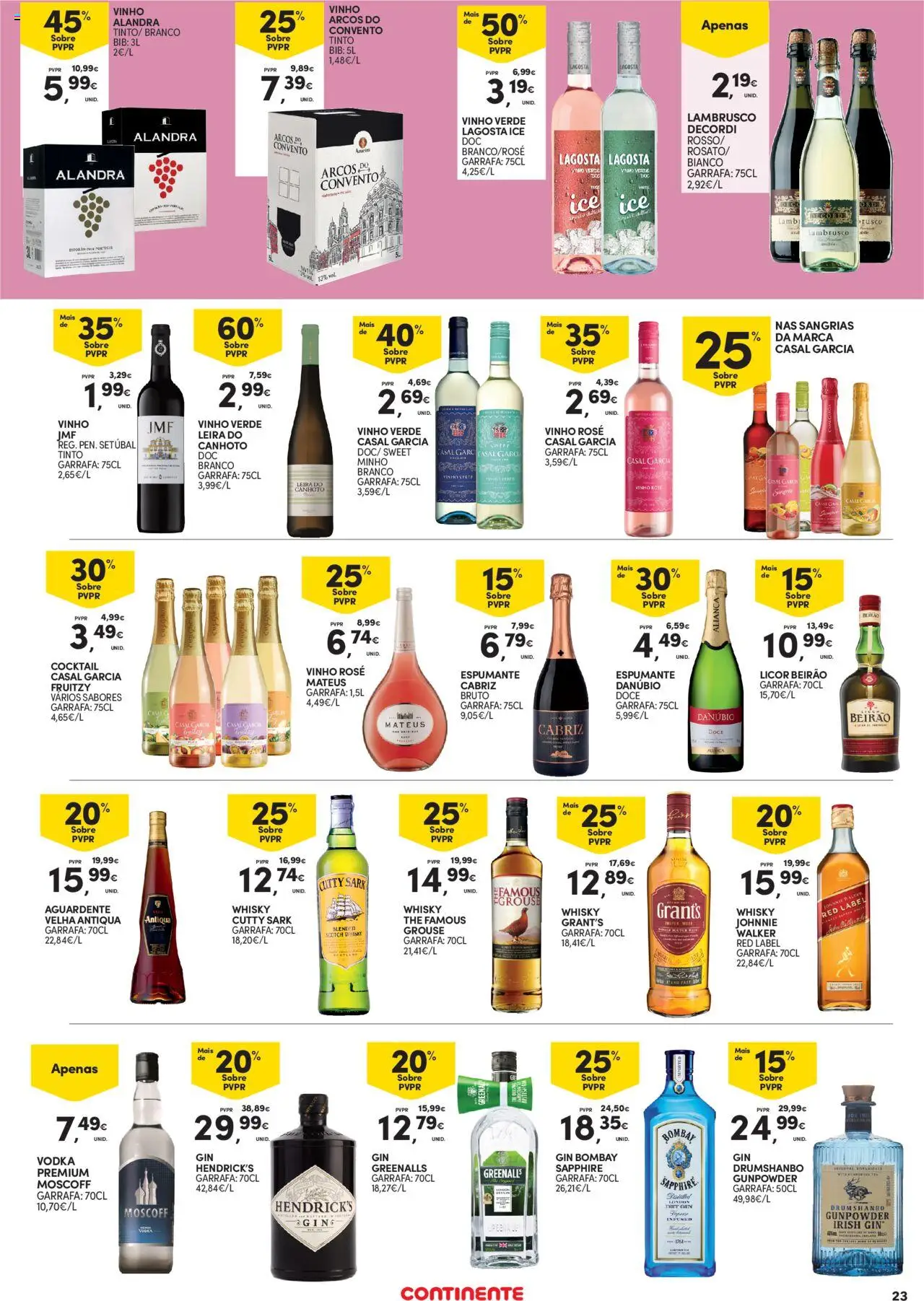 Continente - Açores: Como é bom saborear o verão │ válido de 07.08.2025 | Página: 23 | Produtos: Espumante, Aliança, Gin, Vodka