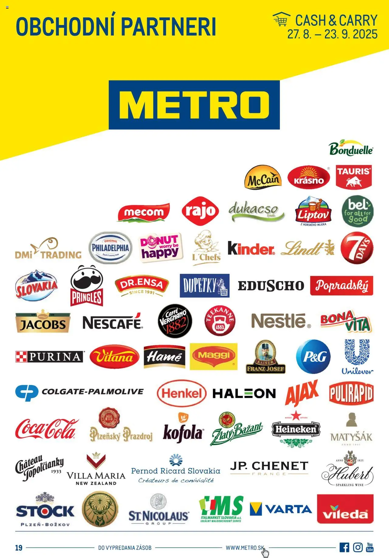 Nové Metro akcie – leták je platný od 27.08.2025 | Strana: 1 | Produkty: Donut, Božkov, Kofola, Pringles