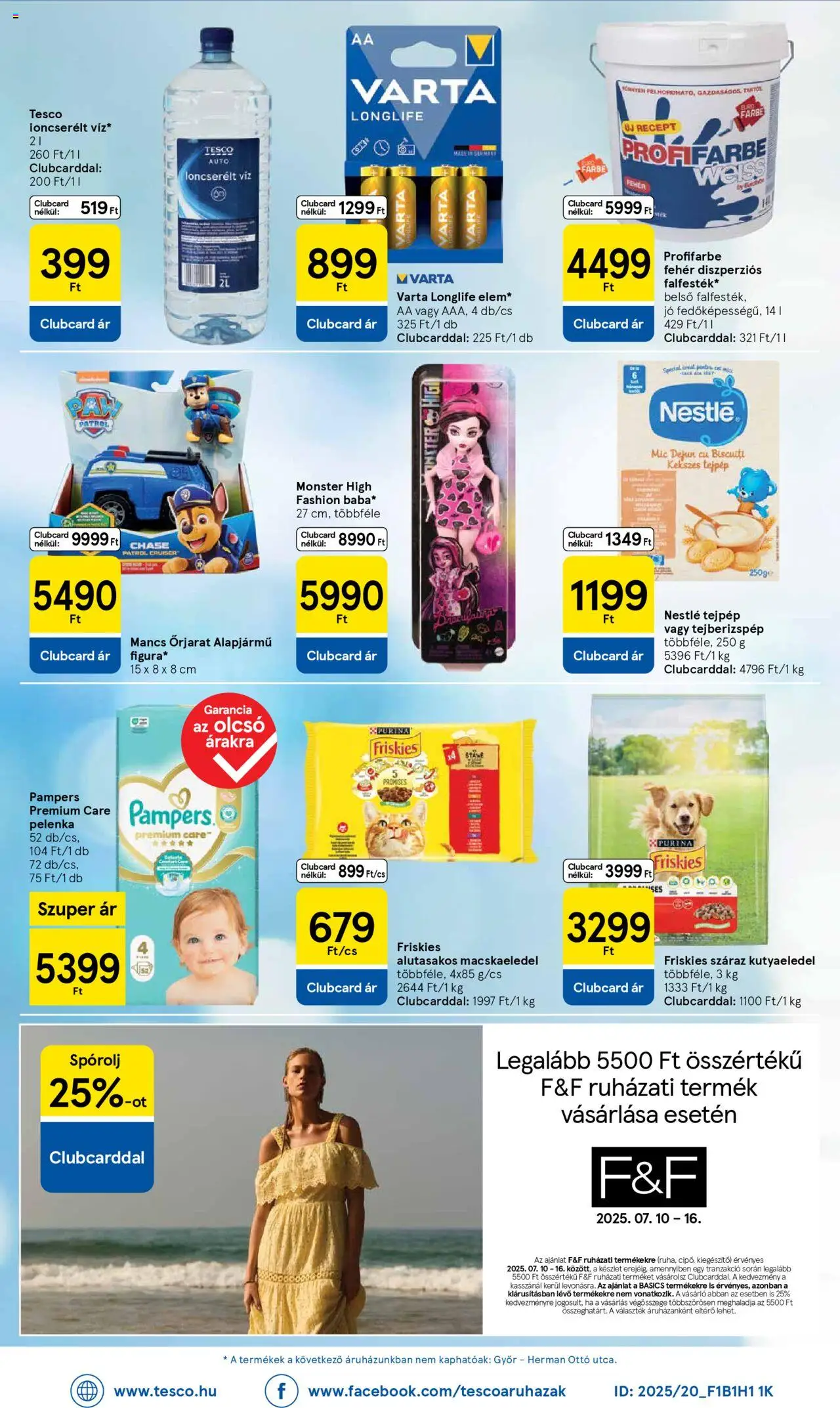 Tesco akciós ujság - amely érvényes a következő dátumtól: 10.07.2025 | Oldal: 8 | Termékek: Pampers, Macskaeledel, Kutyaeledel, Pelenka