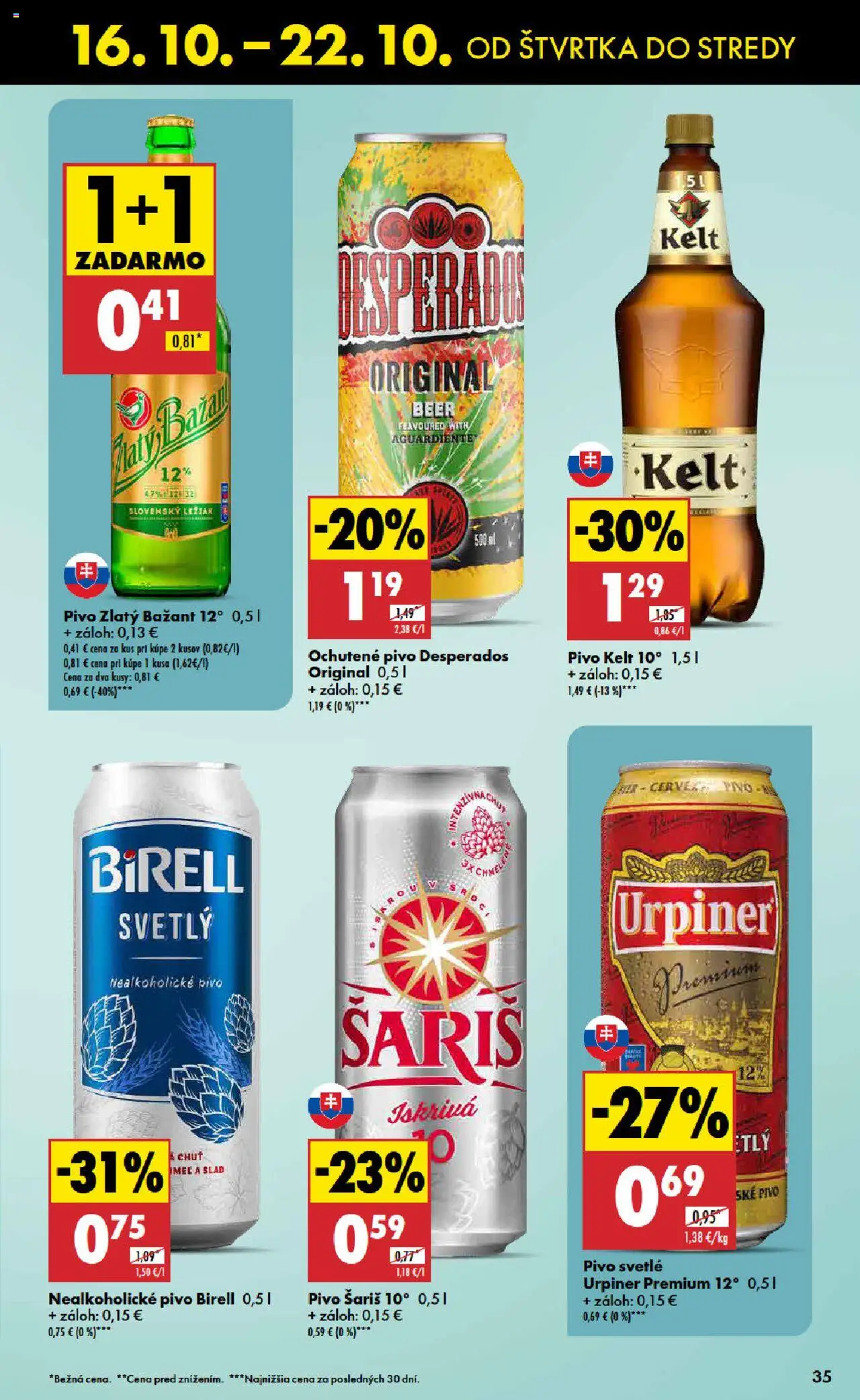 Nové Biedronka akcie – leták je platný od 16.10.2025 | Strana: 35 | Produkty: Desperados, Kelt, Zlatý Bažant, Urpiner