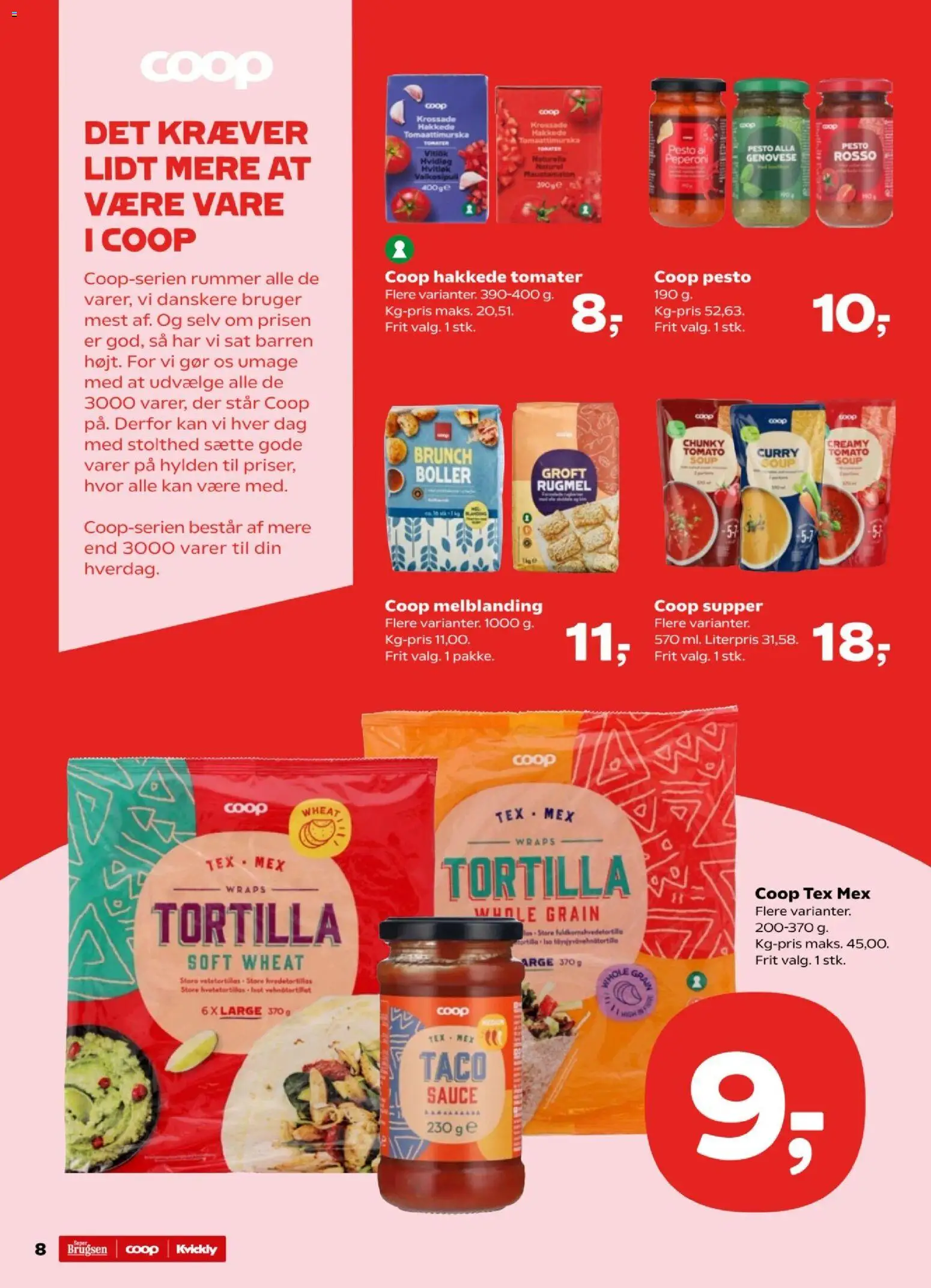 Kvickly tilbudsavis – gyldig fra 09.01.2026 | Side: 8 | Produkter: Tomater, Hvidløg, Pesto, Taco