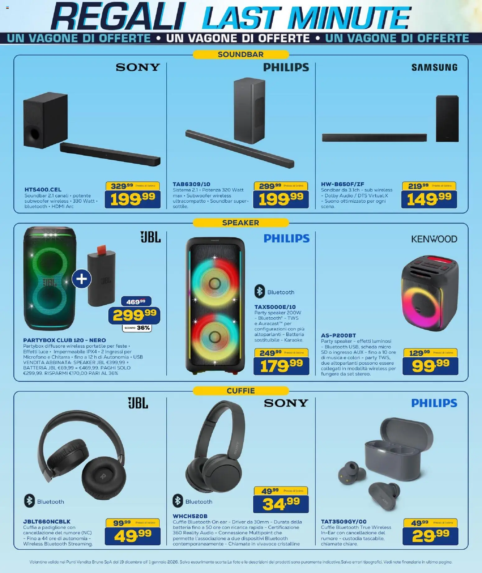 Volantino BRUNO del 19.12.2025 | Pagina: 21 | Prodotti: Audio, Cuffie, Speaker, USB