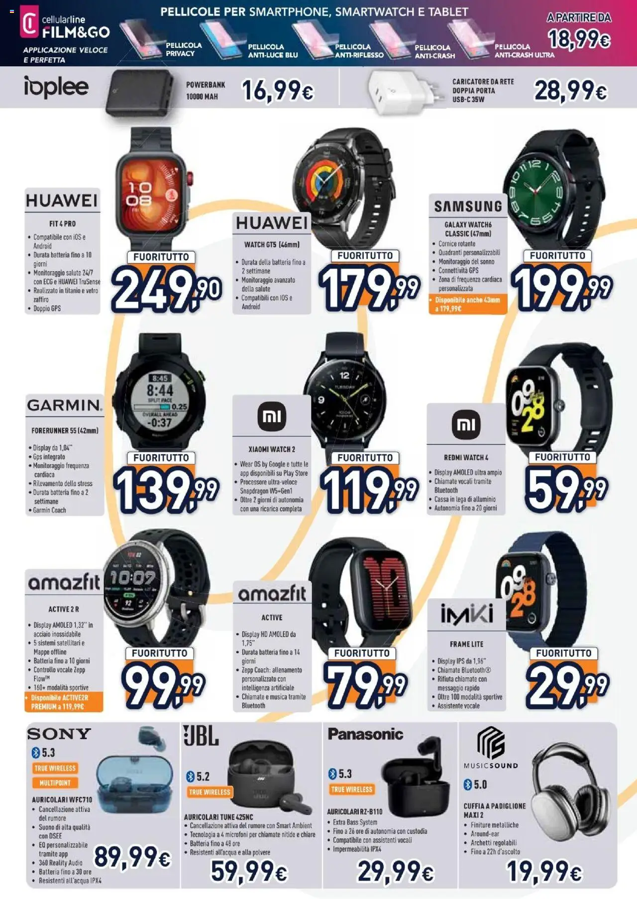 Volantino Unieuro del 01.08.2025 | Pagina: 7 | Prodotti: Huawei, Audio, Smartwatch, Samsung