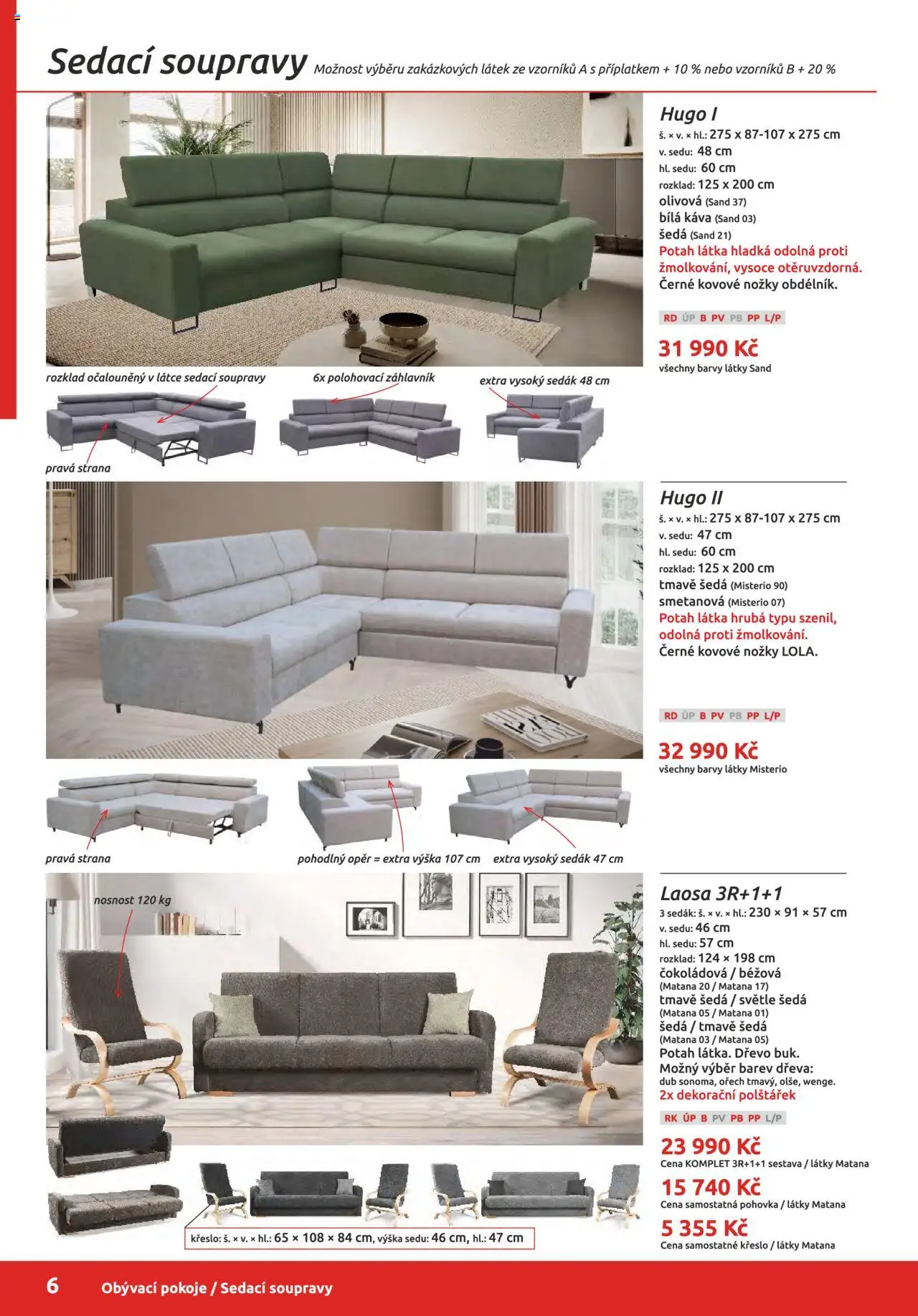 ORFA nábytek katalog 2025-2026 od 01.10.2025 | Strana: 6 | Produkty: Káva, Pohovka, Křeslo, Barvy