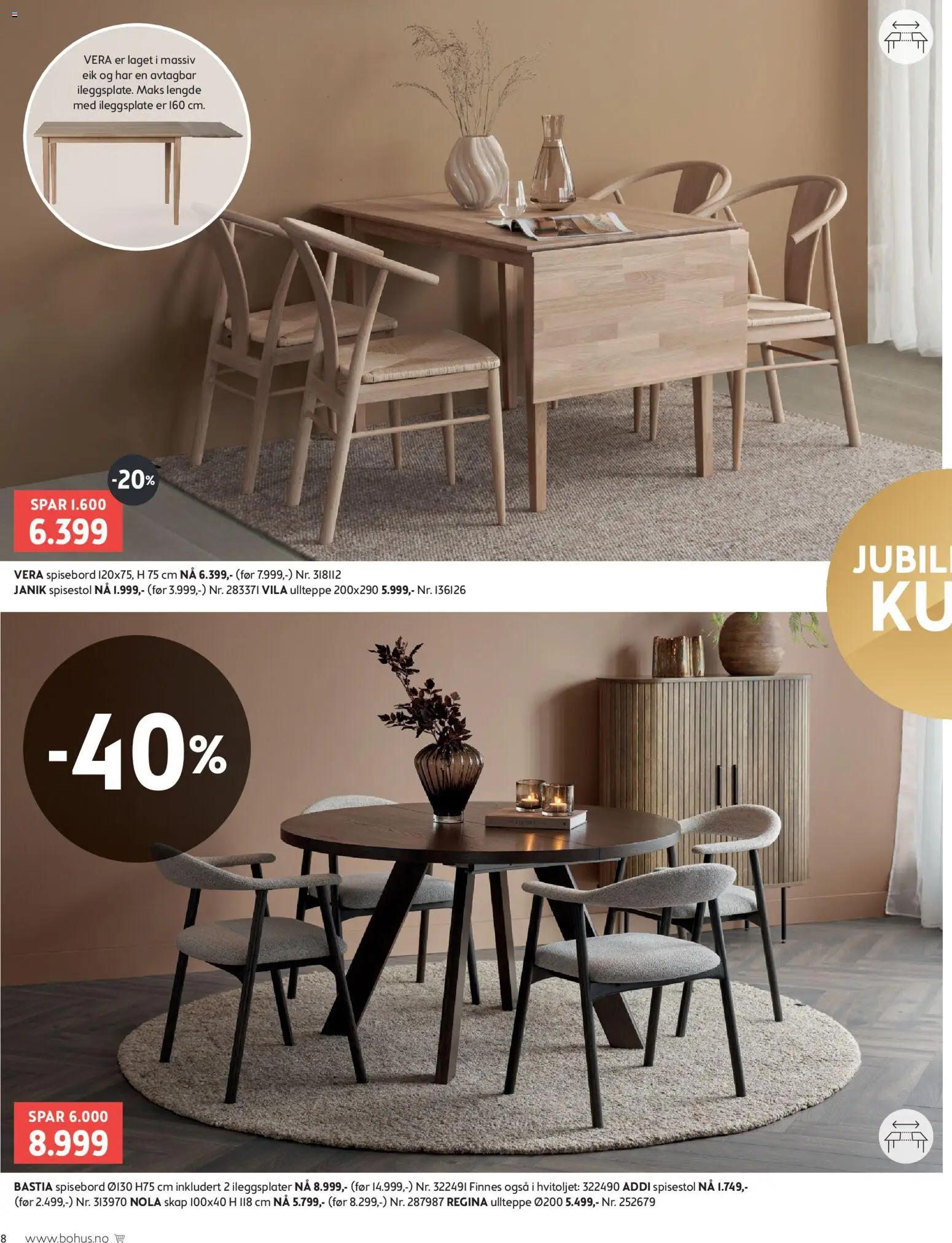 {H1} | Side: 8 | Produkter: Spisebord, Spisestol