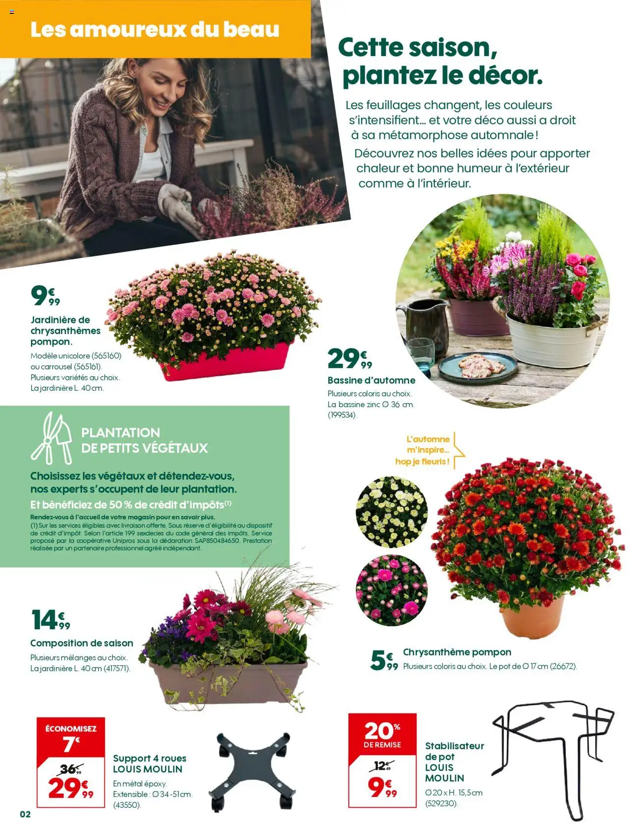 {H1} | Page: 2 | Produits: Bassine, Jardinière, Chrysanthème