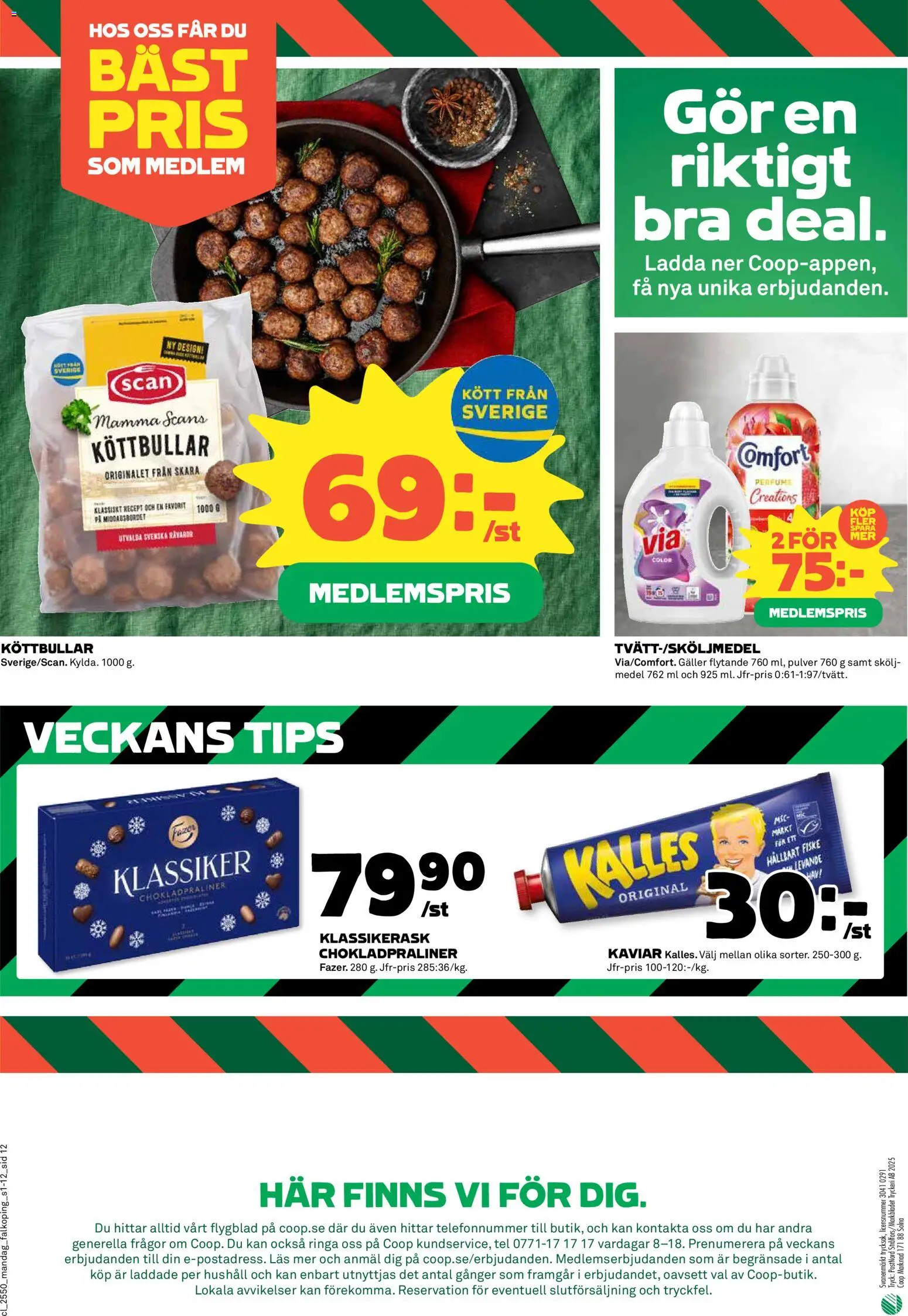 Coop reklamblad aktuell från 08.12.2025 | Sida: 12 | Produkter: Köttbullar, Galler