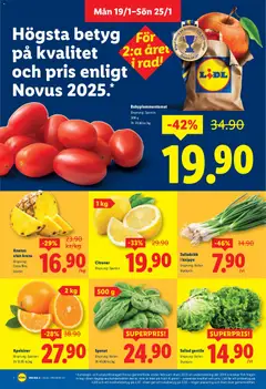 Lidl - erbjudanden - Förhandsvisning av reklamblad från butik Lidl aktuell från 19.01.2026 | Sida: 2 | Produkter: Babyplommontomat, Spenat, Ananas, Sallad