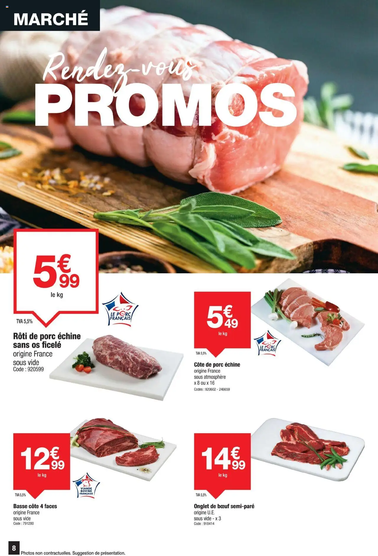  | Page: 8 | Produits: Viande, Porc, Côte de porc, Basse côte