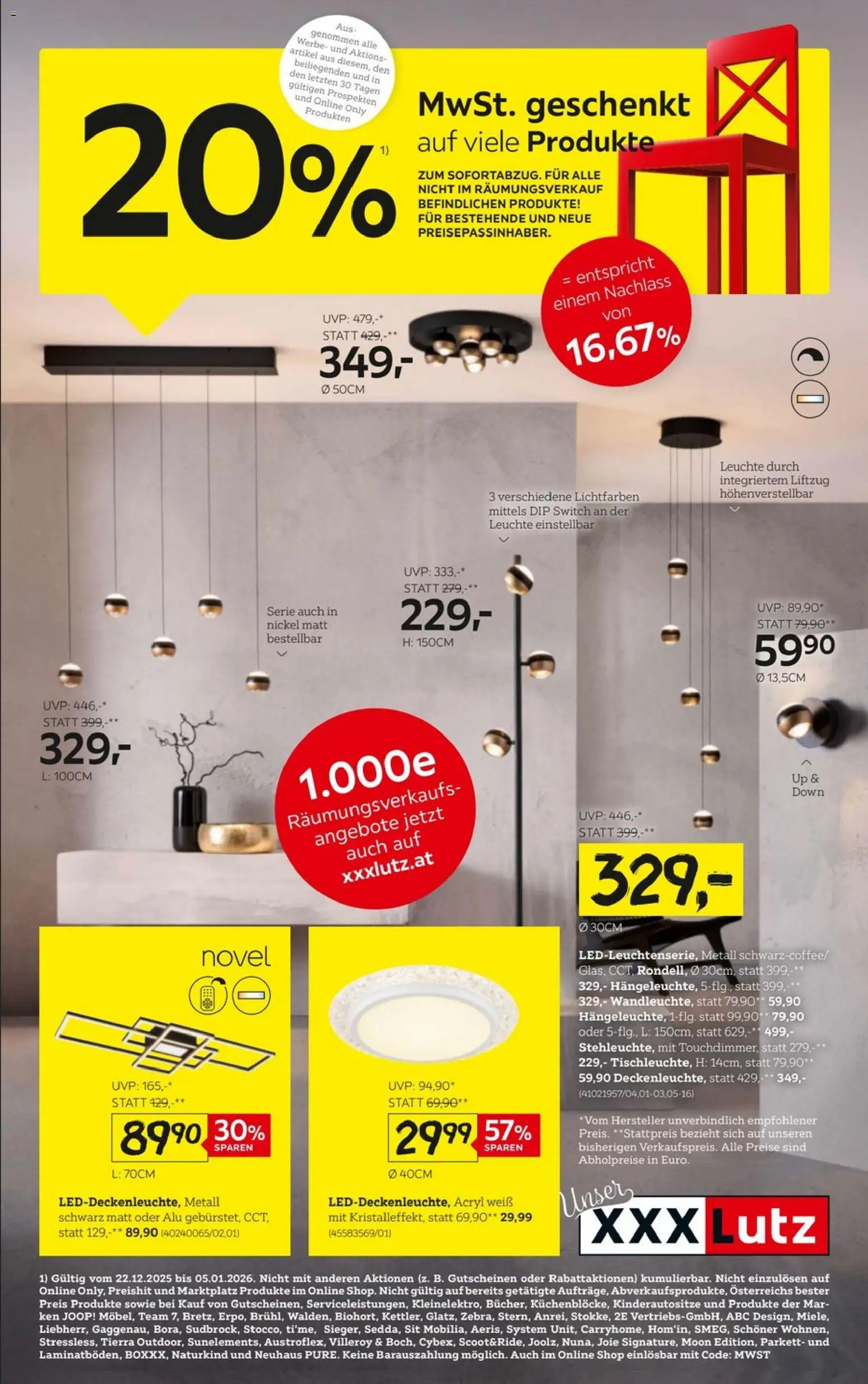 XXXLutz Leuchten gültig ab 22.12.2025 | Seite: 1