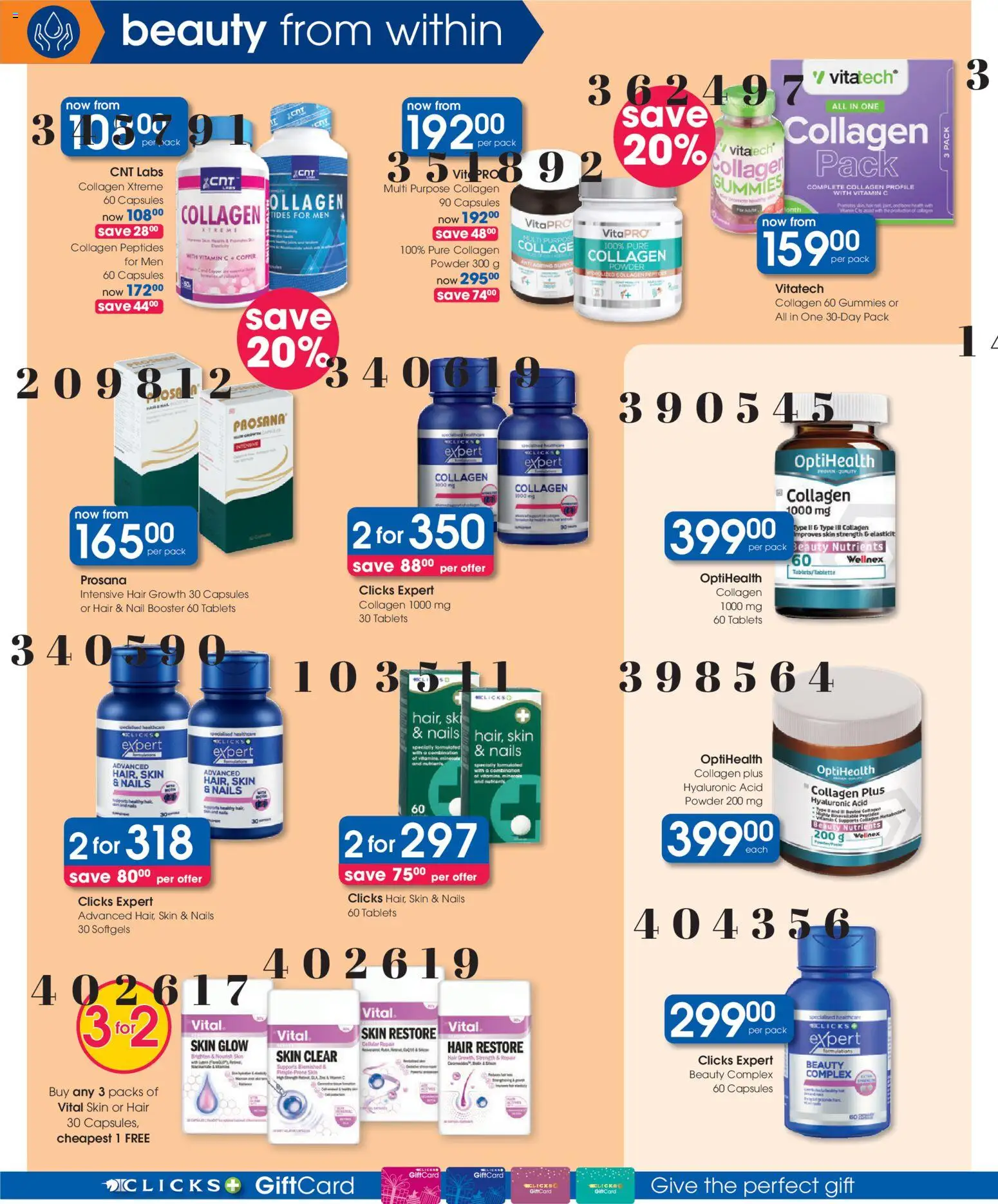 New Clicks catalogue – valid from 23.04.2026 | Page: 20 | Products: Vitamins, Powder